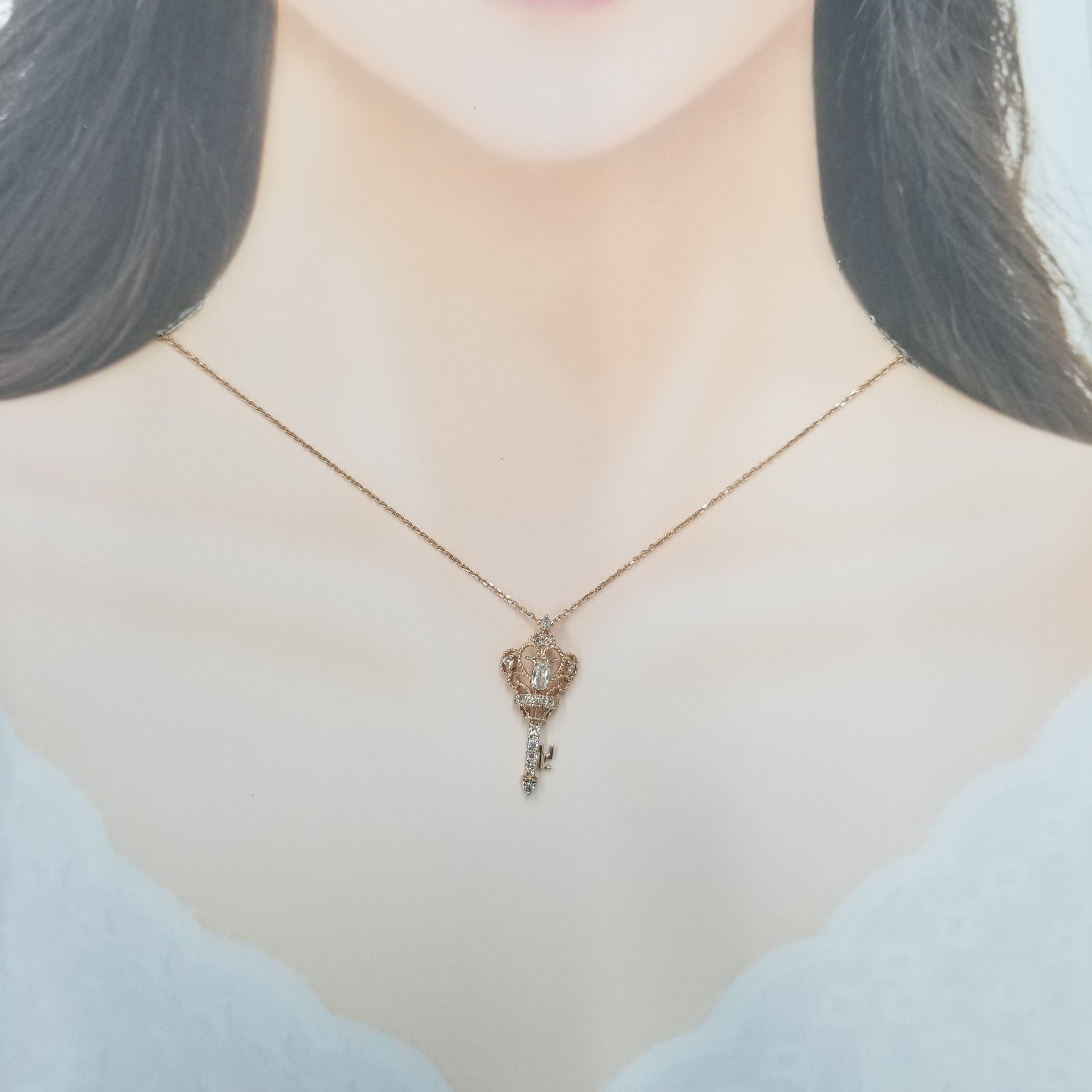 18K Rose Gold 0.42ct Diamond Pendant