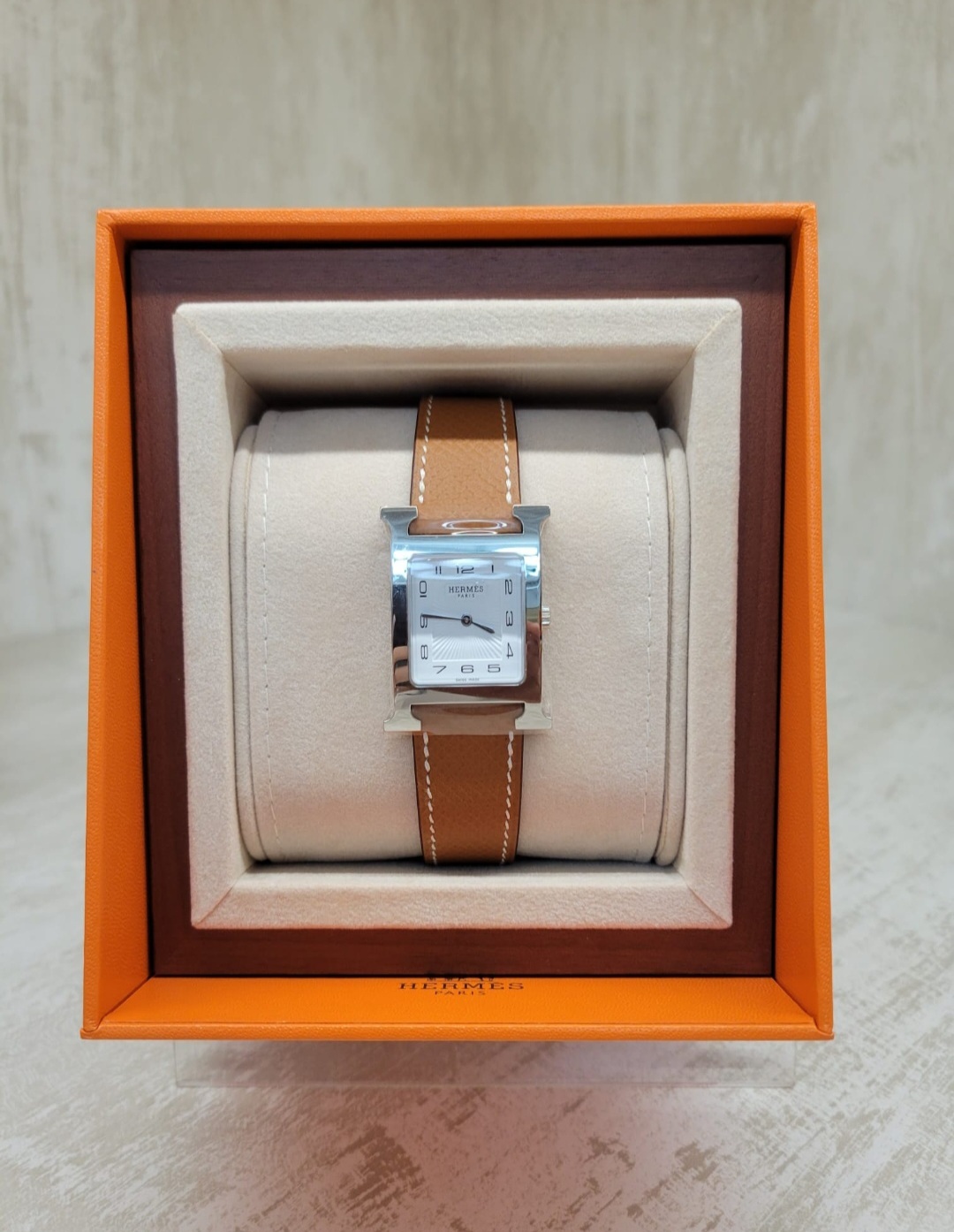 Hermes Heure H 金棕色銀手錶medium model