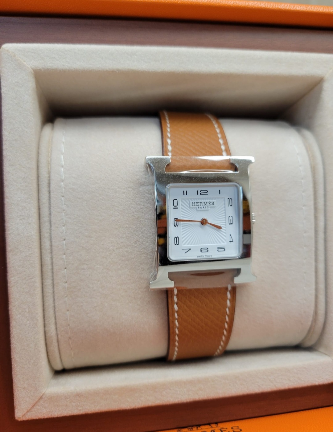 Hermes Heure H 金棕色銀手錶medium model