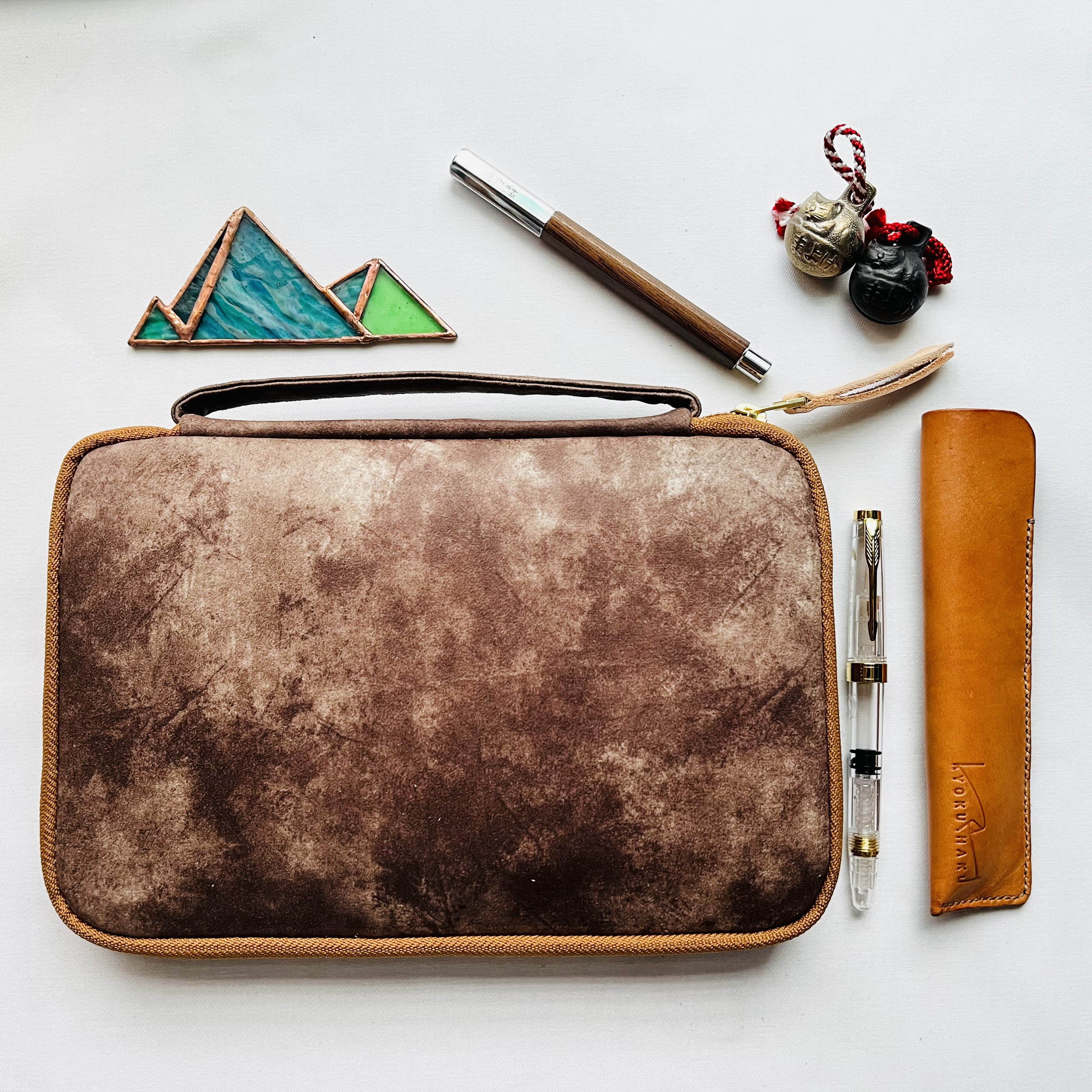 Kyokuhaku 10入 橫式鋼筆袋＿麂皮絨布