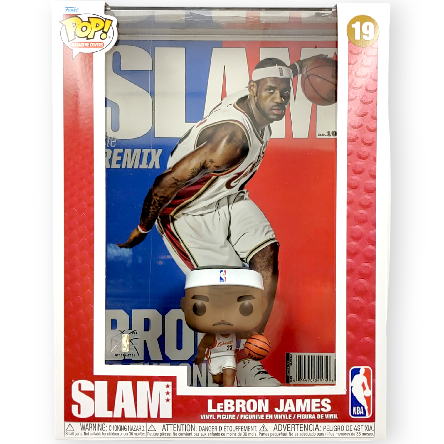 FUNKO POP<NBA>克里夫蘭騎士勒邦占士(Slam雜誌封面背景盒)-No.19