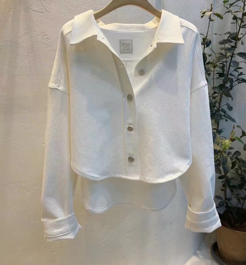 正韓魟魚牛仔外套(白)