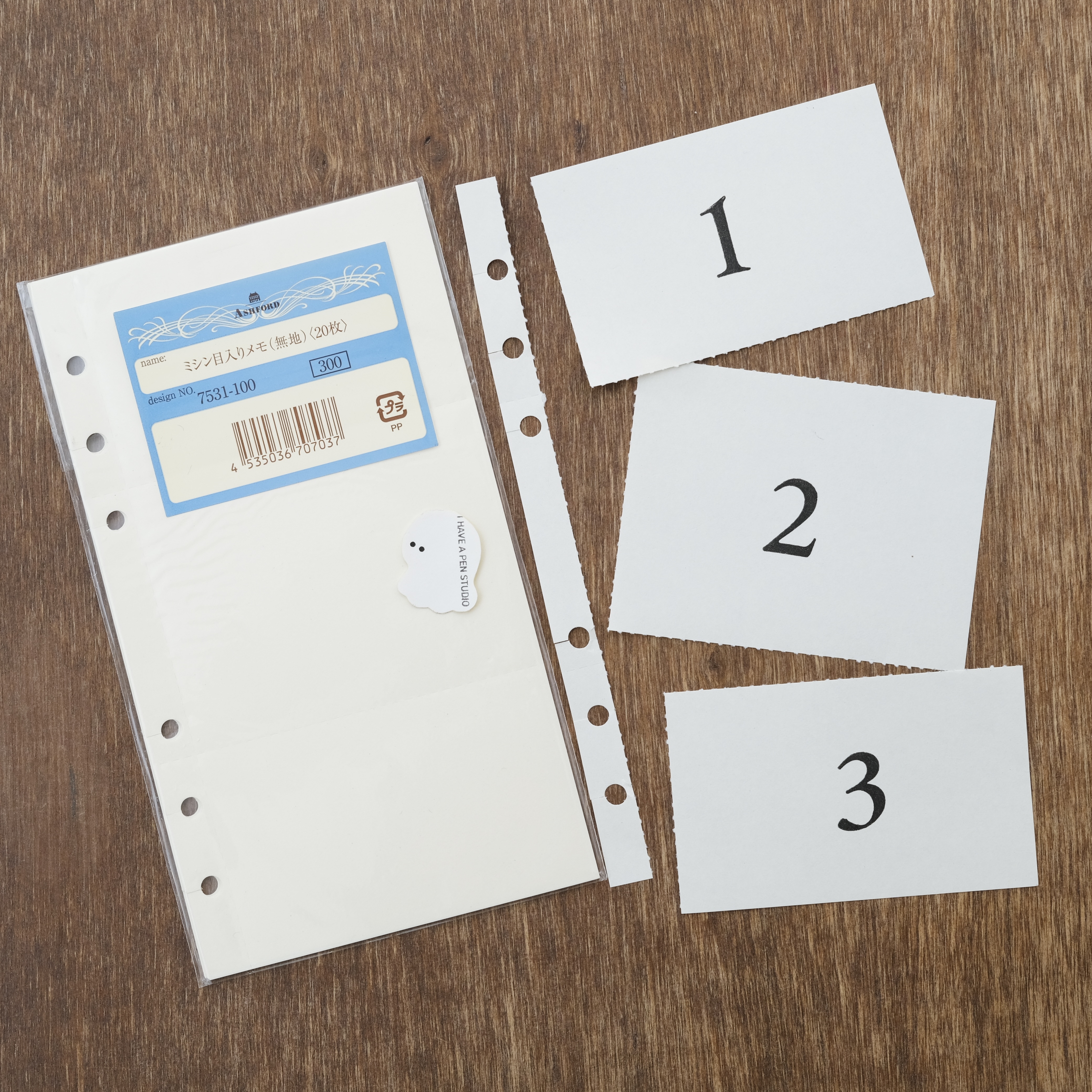 BIBLE 虛線切割三分格－空白 補充內頁｜ASHFORD 日本