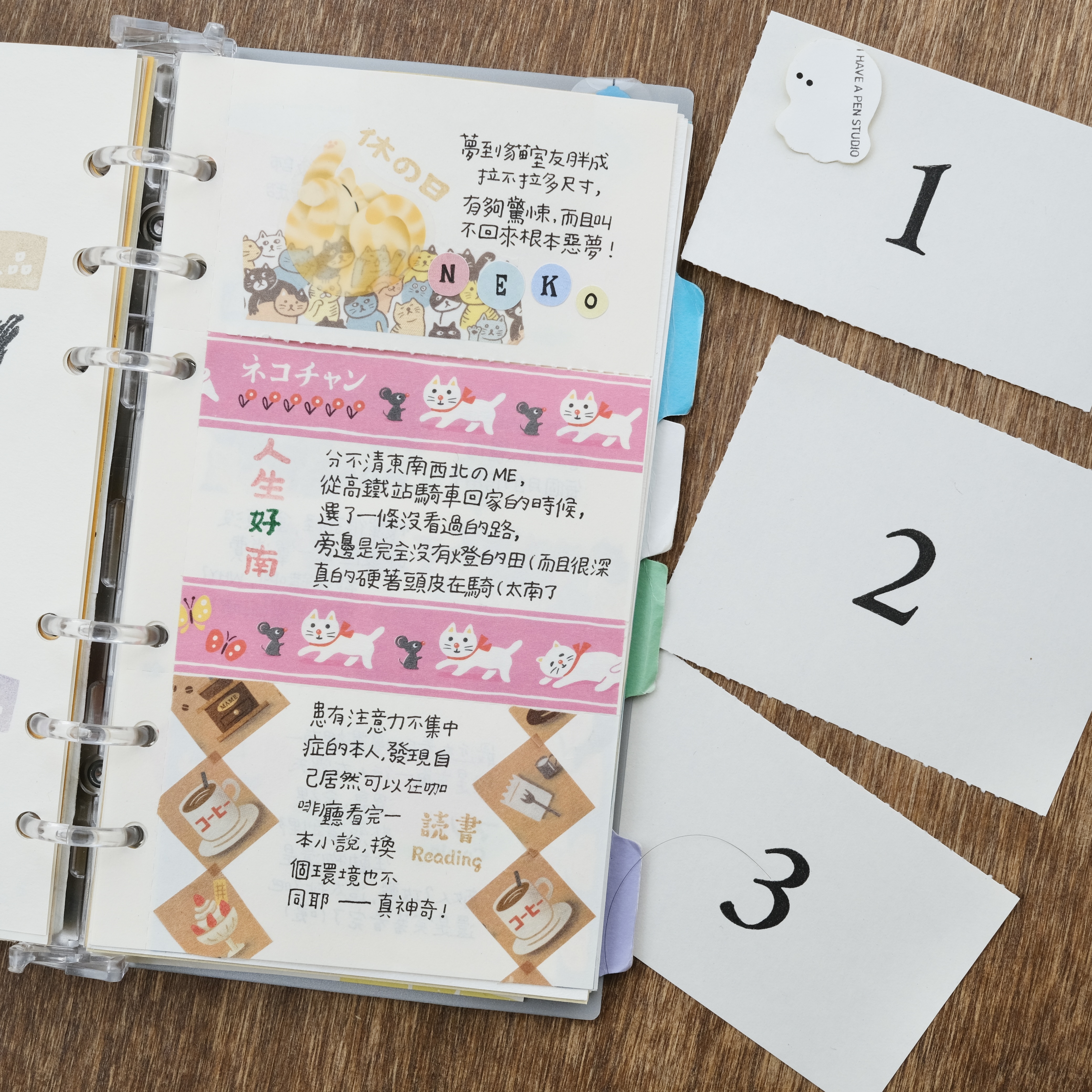 BIBLE 虛線切割三分格－空白 補充內頁｜ASHFORD 日本