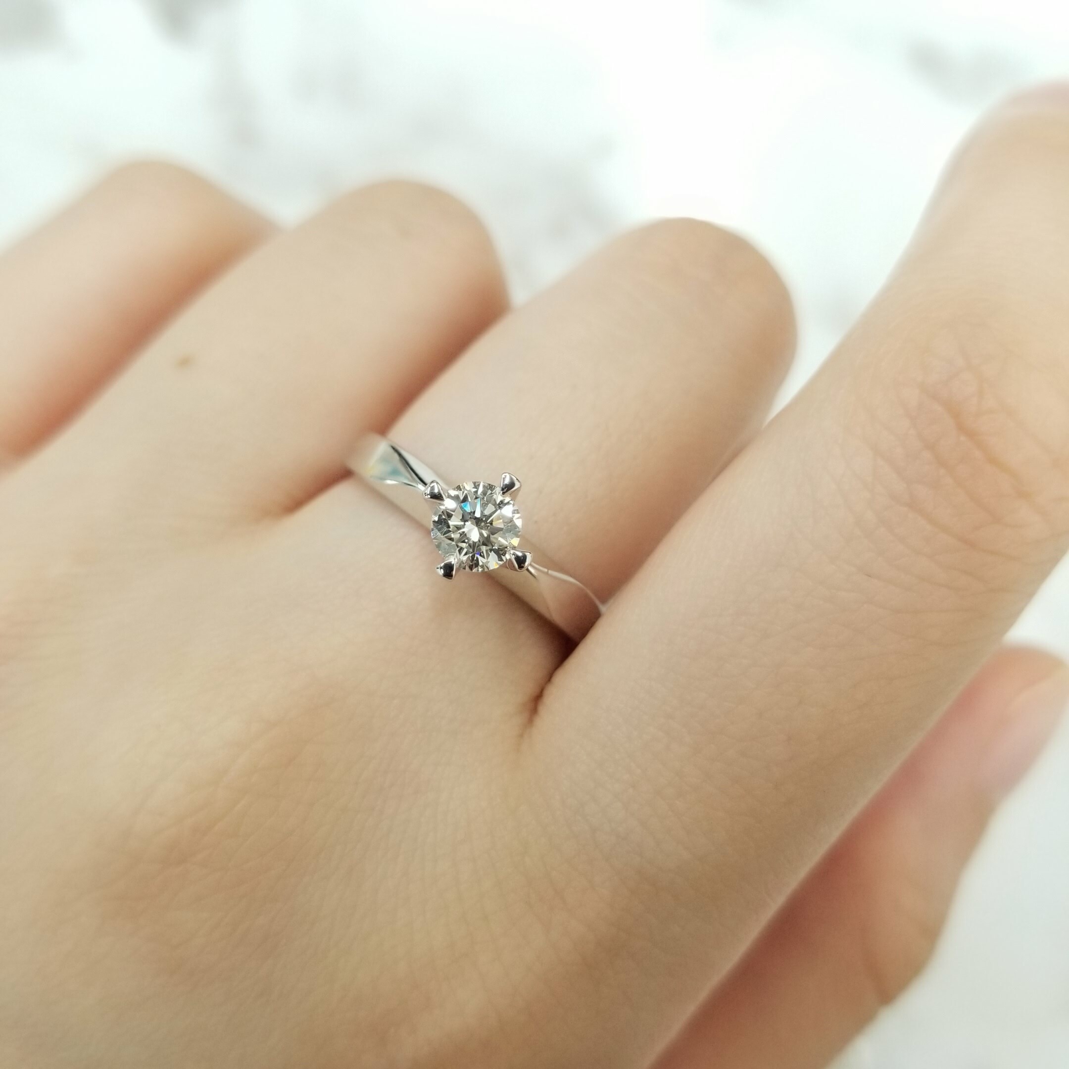 全新18K白金【單粒41份鑽石】戒指