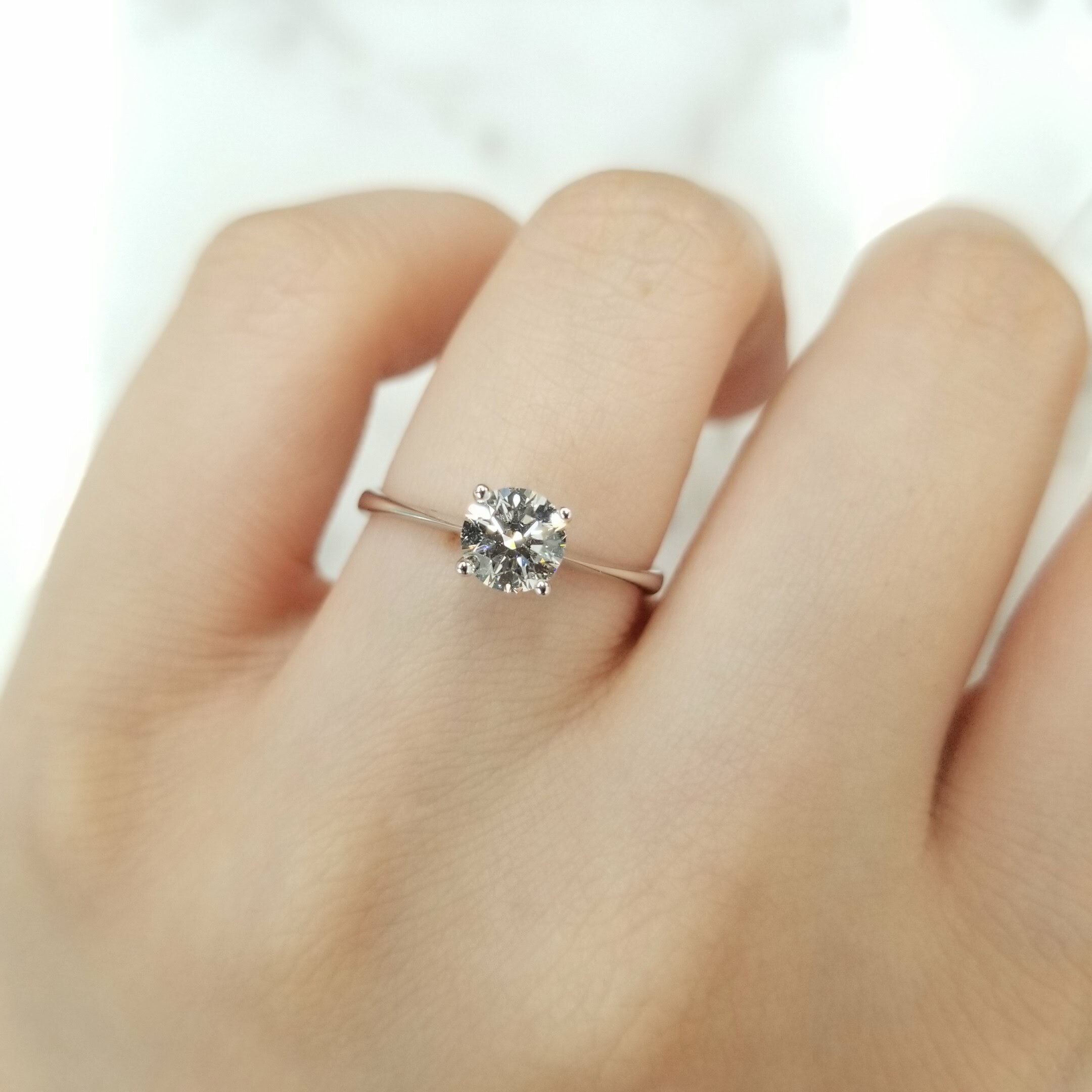 全新18K白金【單粒51份鑽石】戒指