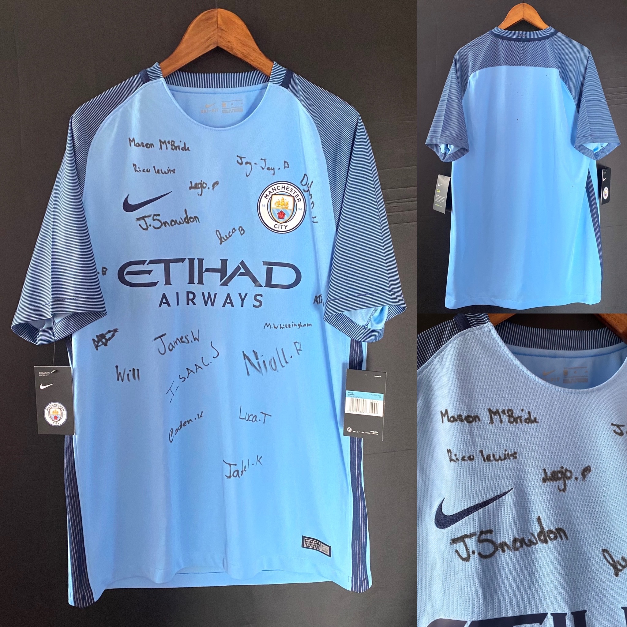 (親筆簽名) 曼城 2015-2016 Nike U12 主場球衣 Rico Lewis
