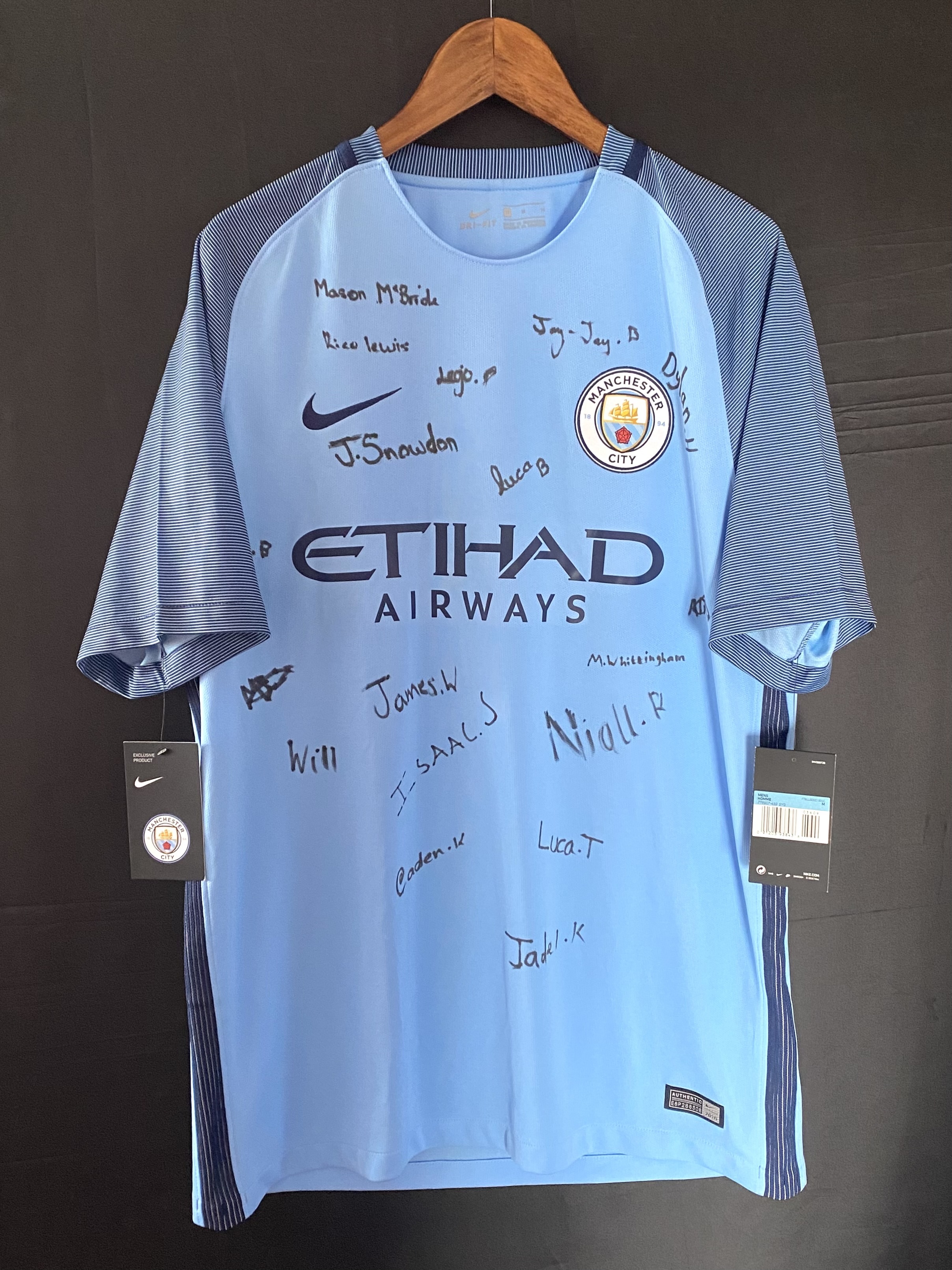 (親筆簽名) 曼城 2015-2016 Nike U12 主場球衣 Rico Lewis
