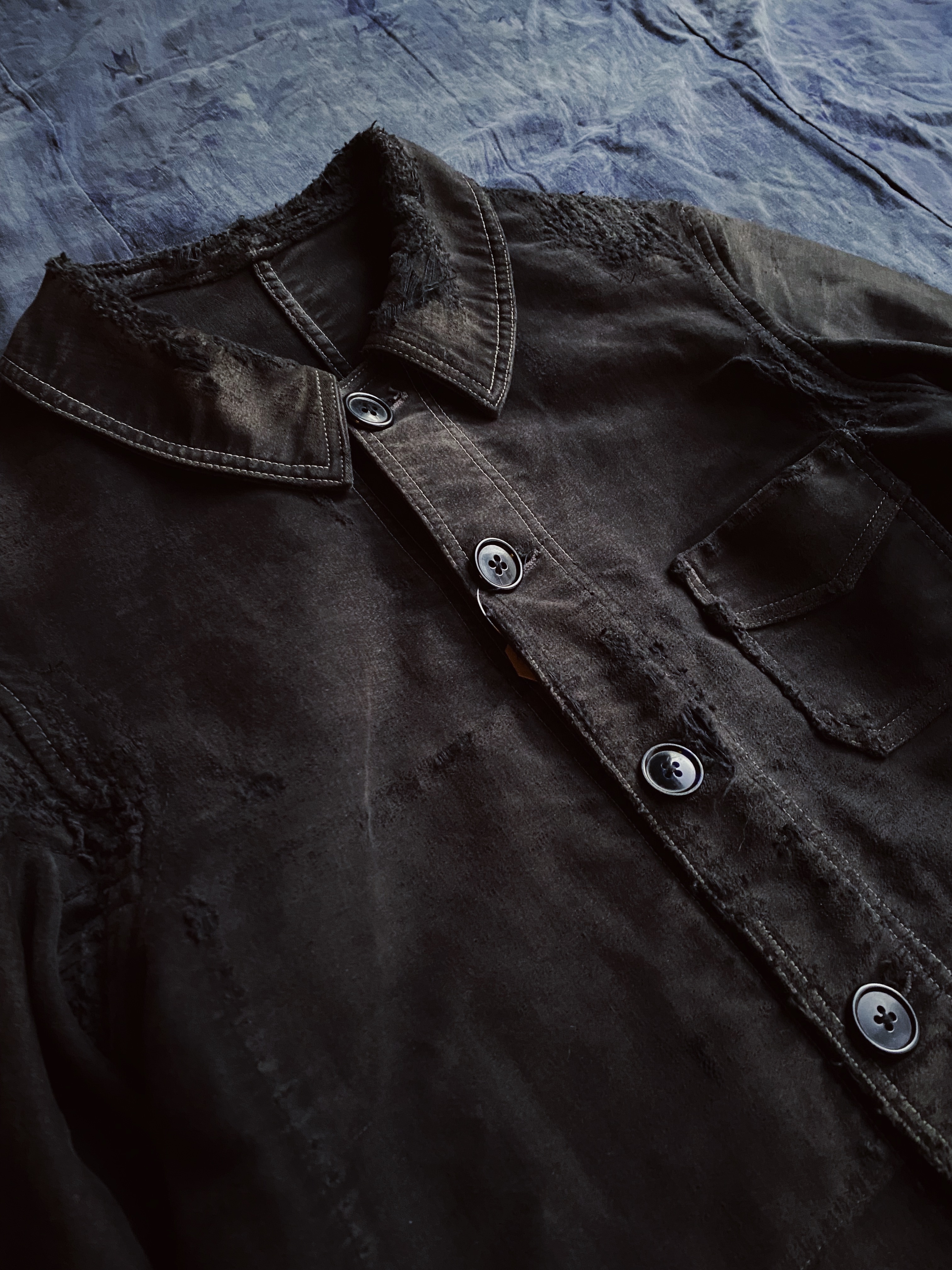 50s Vintage French Black Moleskin Jacket / 黑色Moleskin法國工裝外套