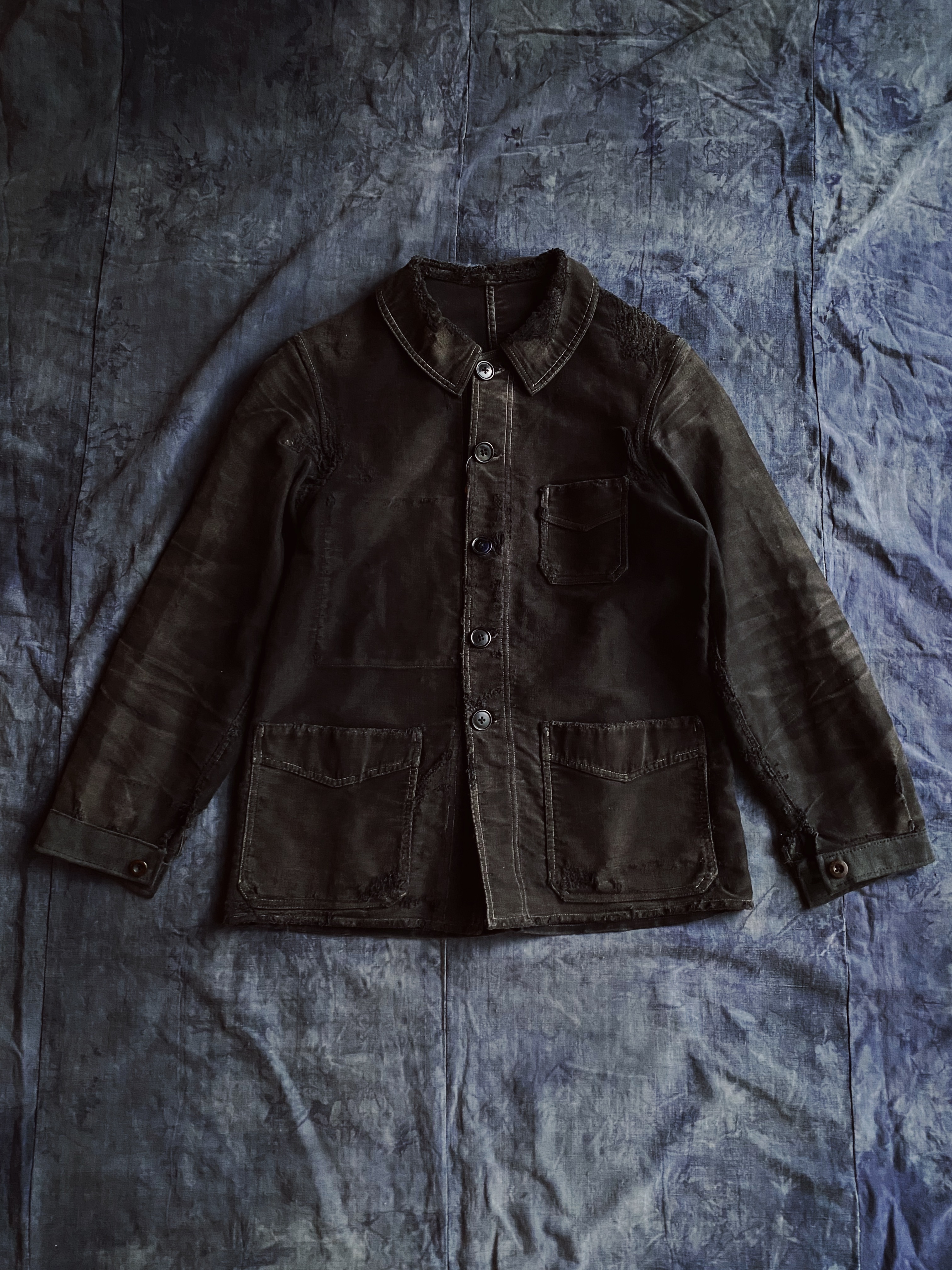 50s Vintage French Black Moleskin Jacket / 黑色Moleskin法國工裝外套