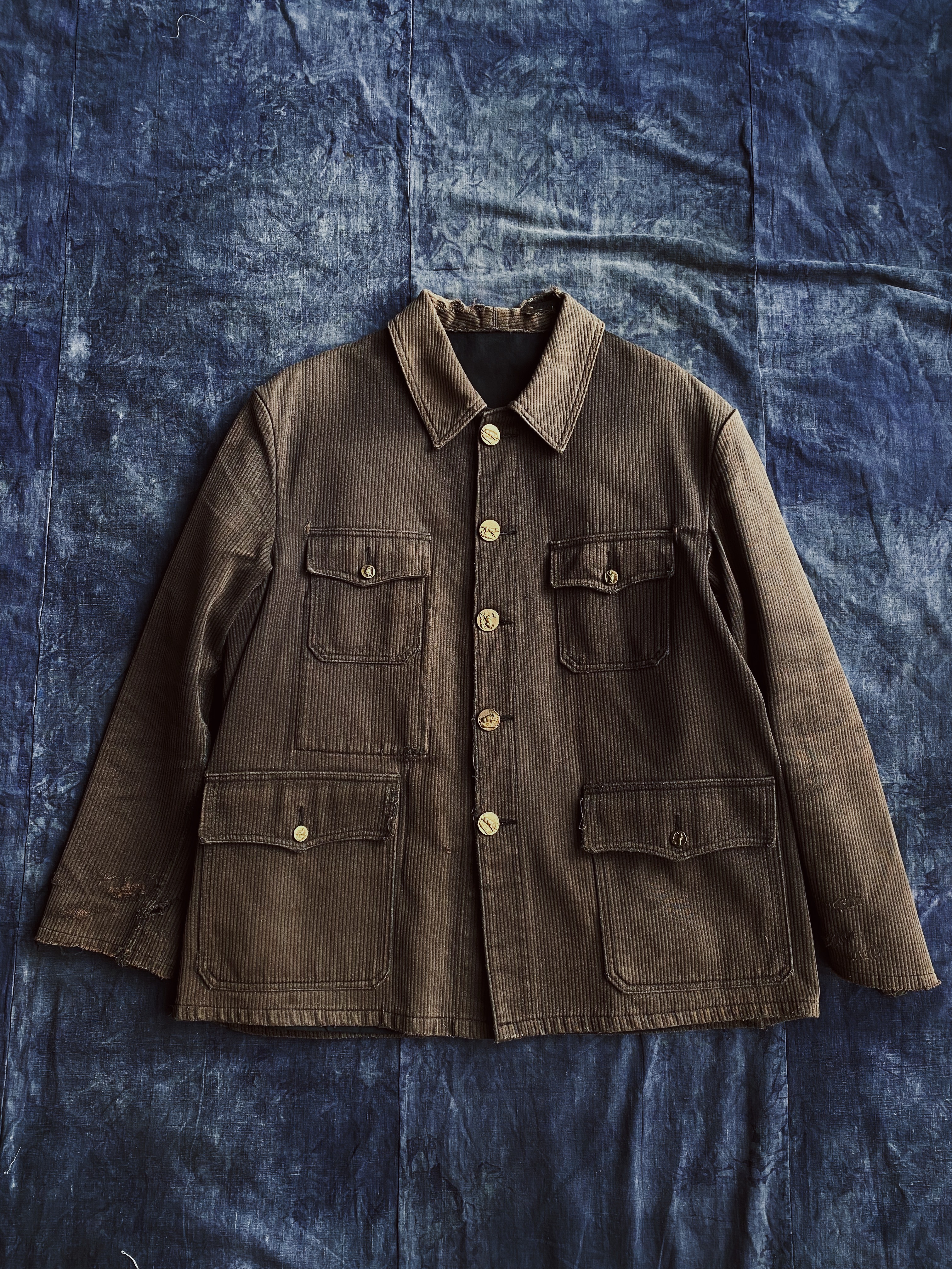 50s French Animal Buttons Hunting Jacket / 深啡色法國動物扣獵裝外套