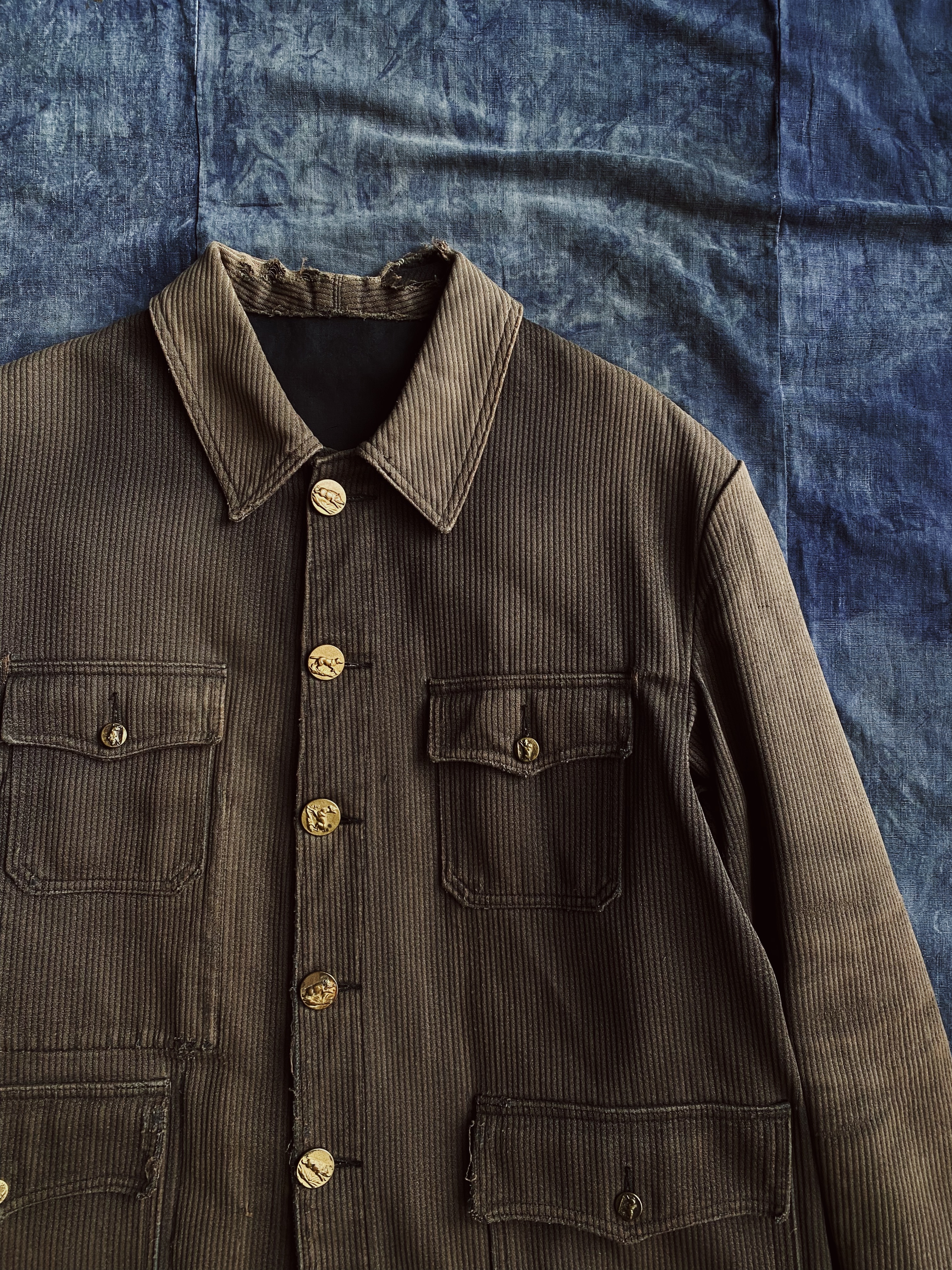 50s French Animal Buttons Hunting Jacket / 深啡色法國動物扣獵裝外套