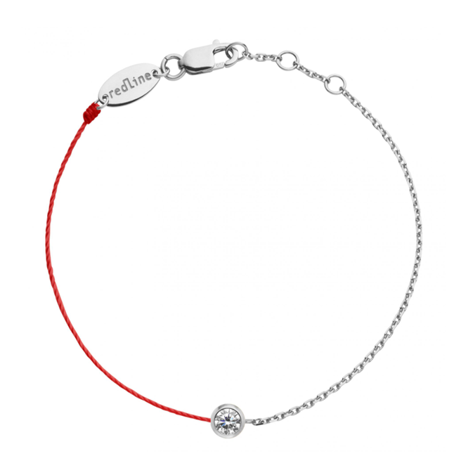 1RI0427-010 REDLINE Pure String-Chain Bracelet For Women with 0.10ct Round Diamond in White Gold Bezel Setting (A-EU-E)