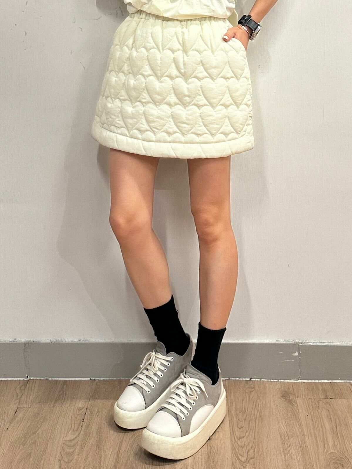 KR 心心夾棉skirt