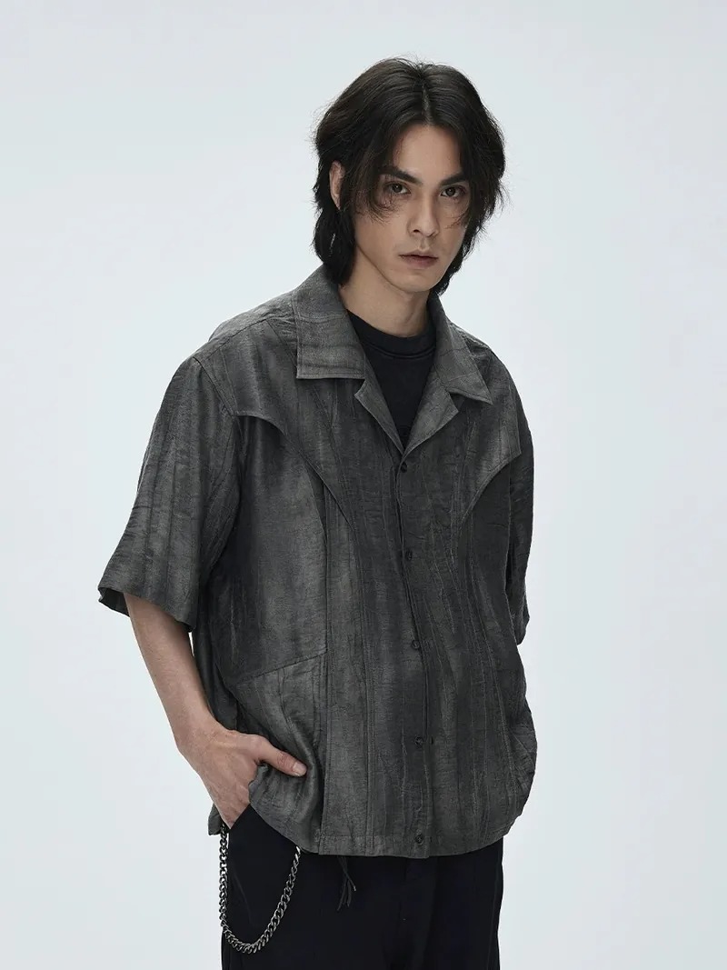 CATSSTAC 落葉解構古巴領短袖襯衫