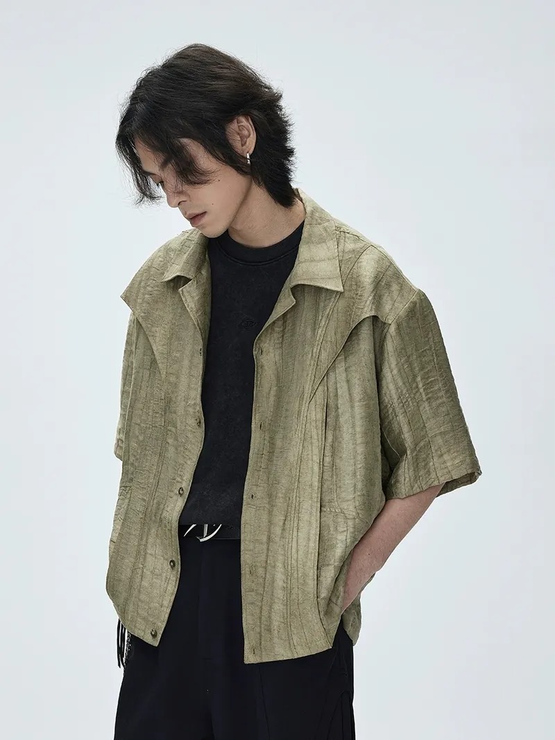 CATSSTAC 落葉解構古巴領短袖襯衫