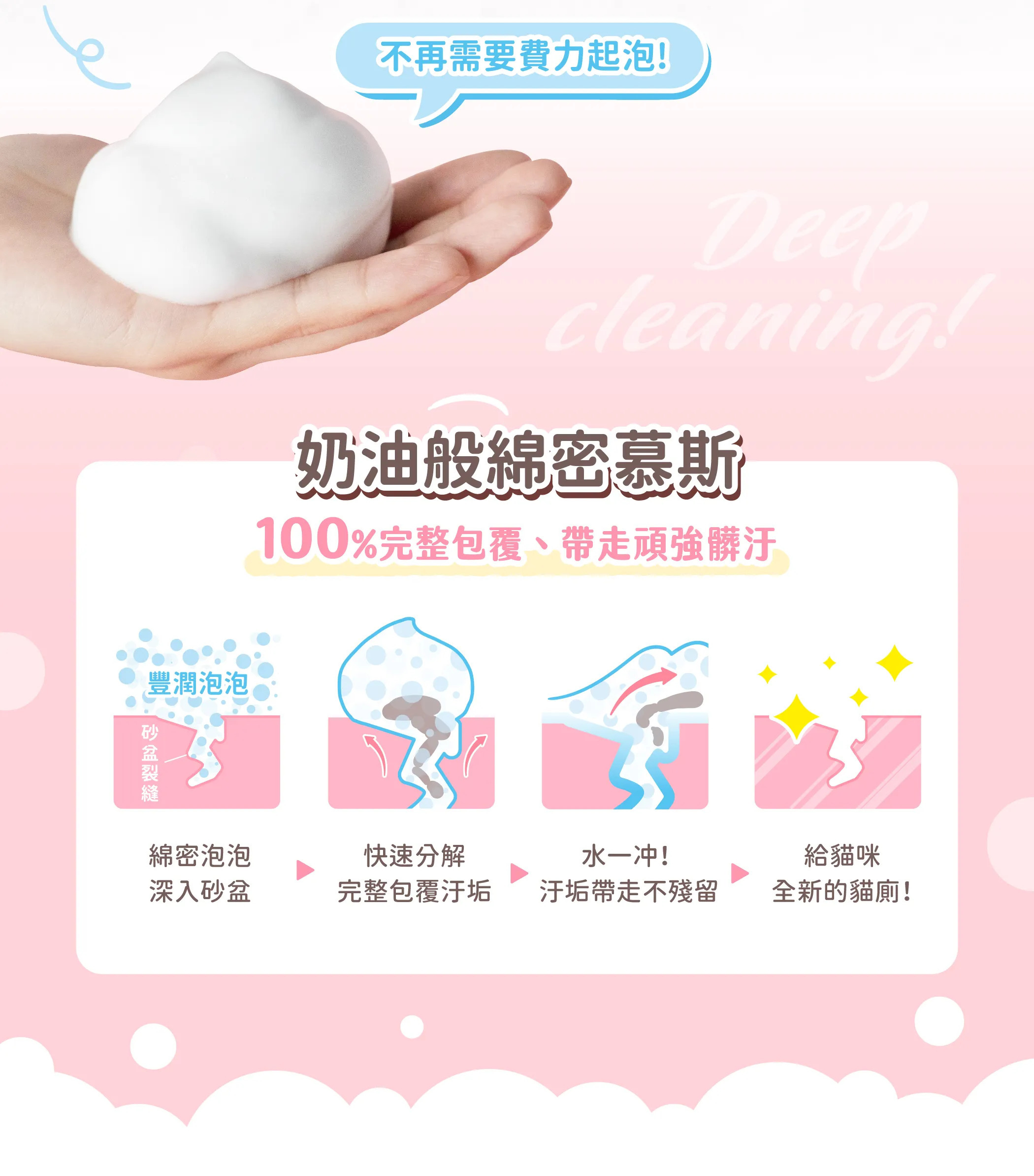 超凝小姐｜超強效貓廁清潔慕斯 300ml