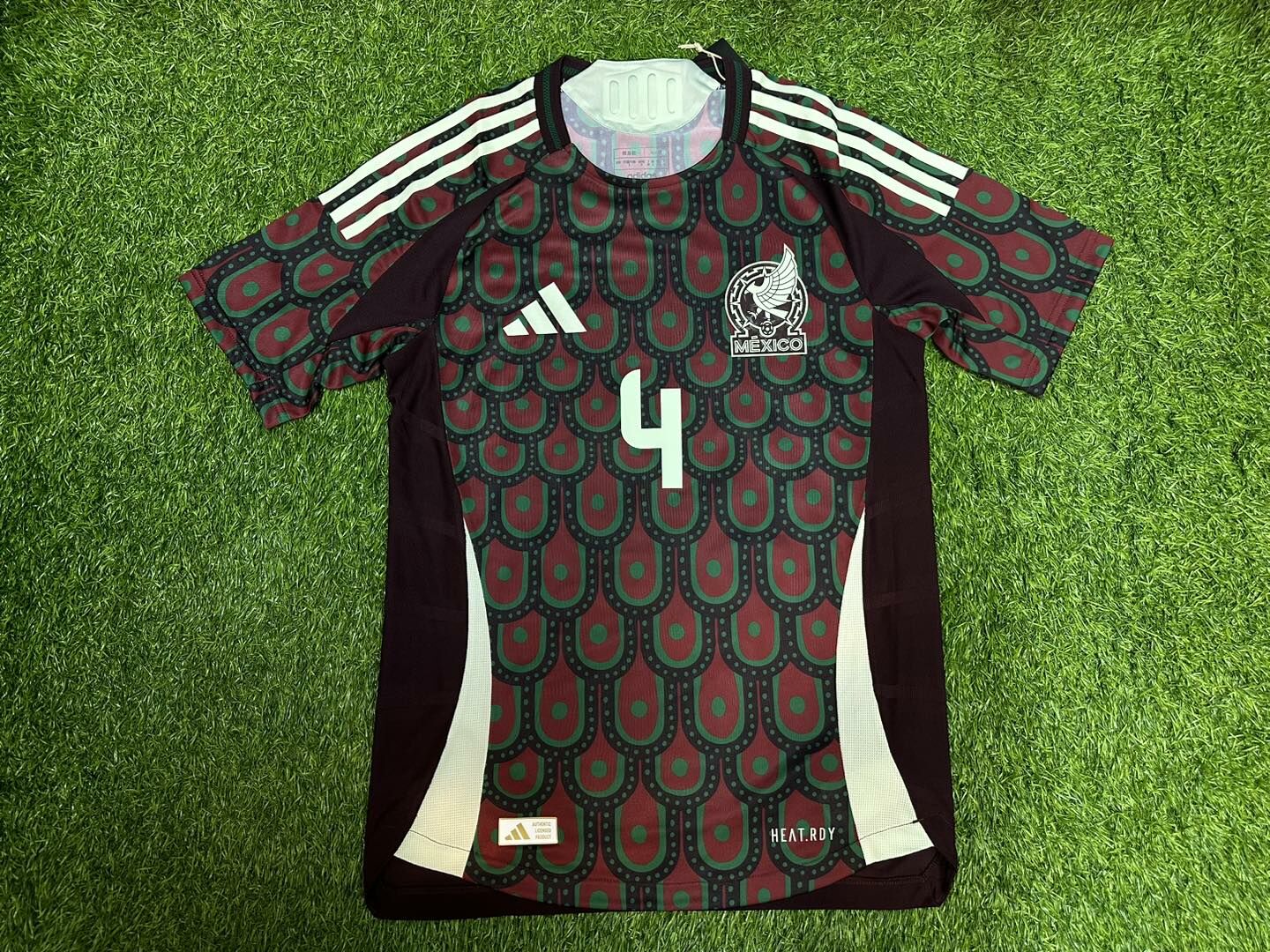 [球衣連印字及臂章] 2024 墨西哥 主場 球員版球衣 #4 E.ÁlLVAREZ
