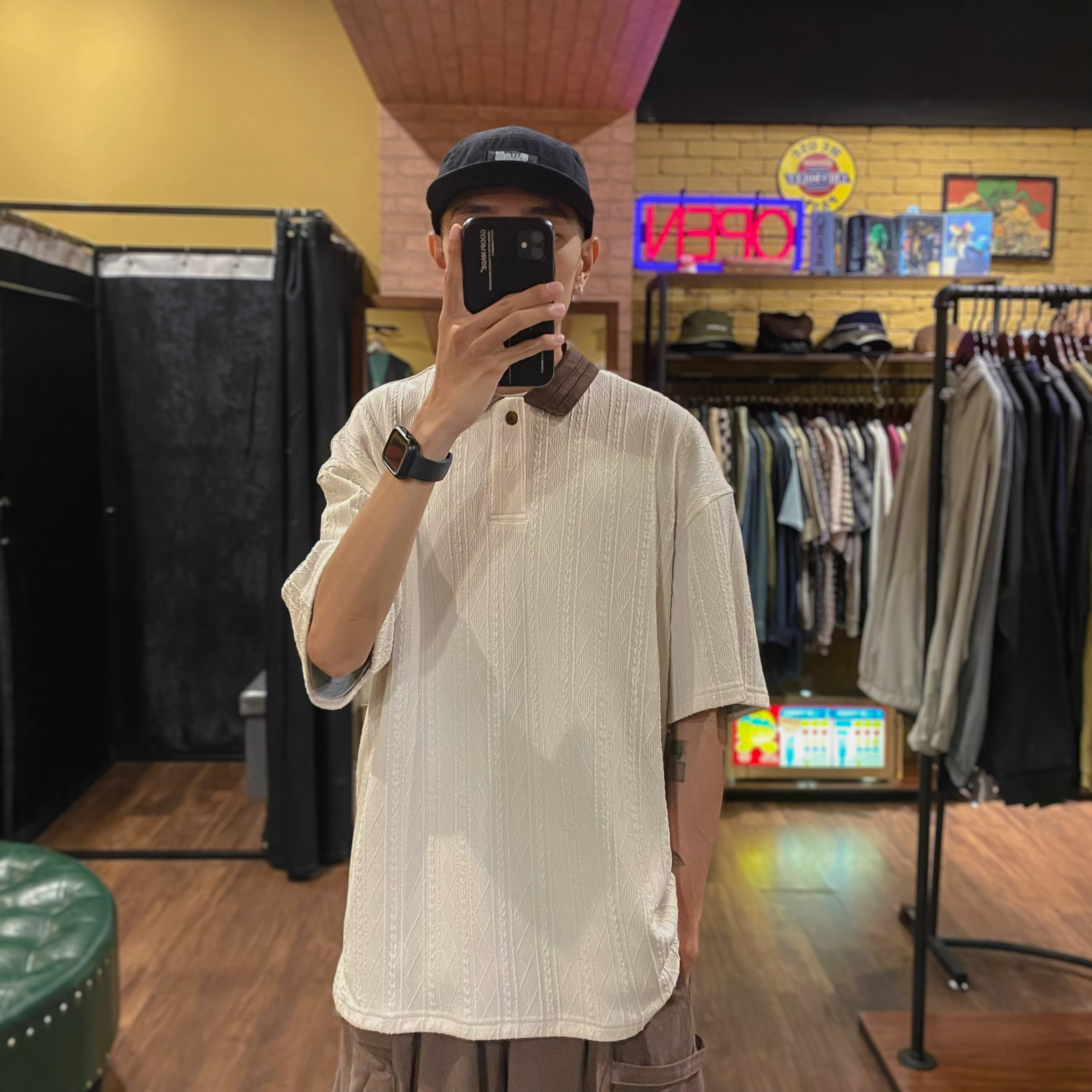 復古編織紋理POLO衫