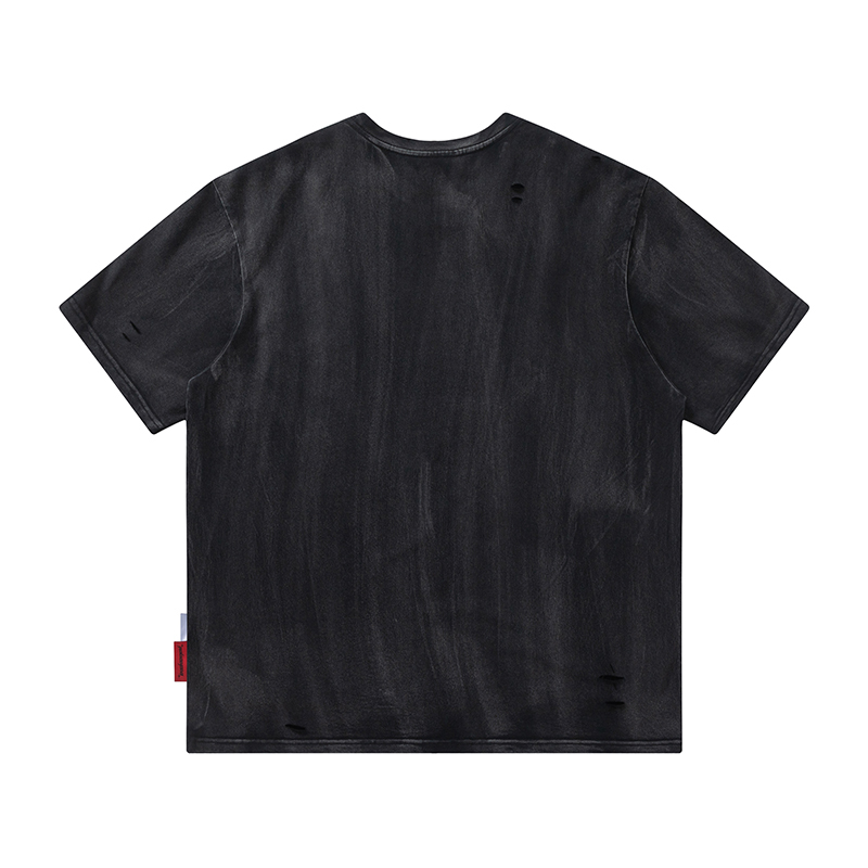 EVO Evolvement燙銀印花水洗破壞 短袖 短TEE