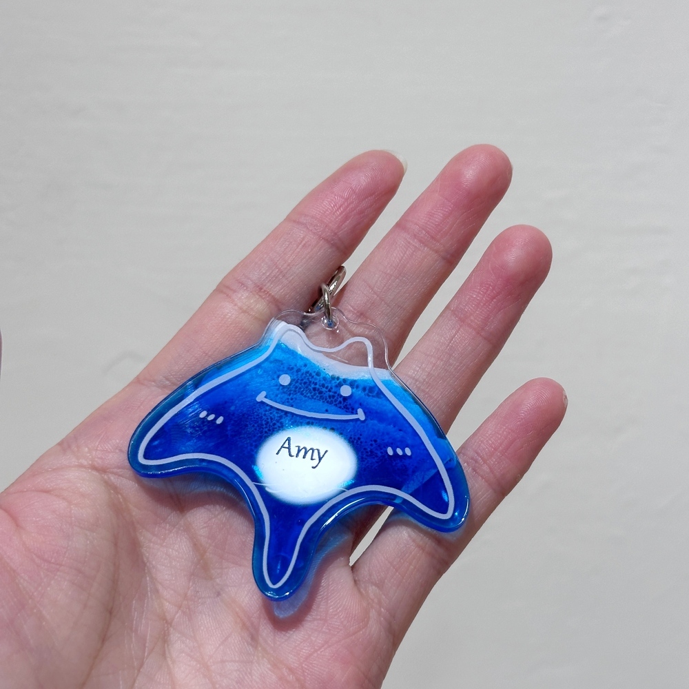 魟魚吊飾鑰匙圈刻字