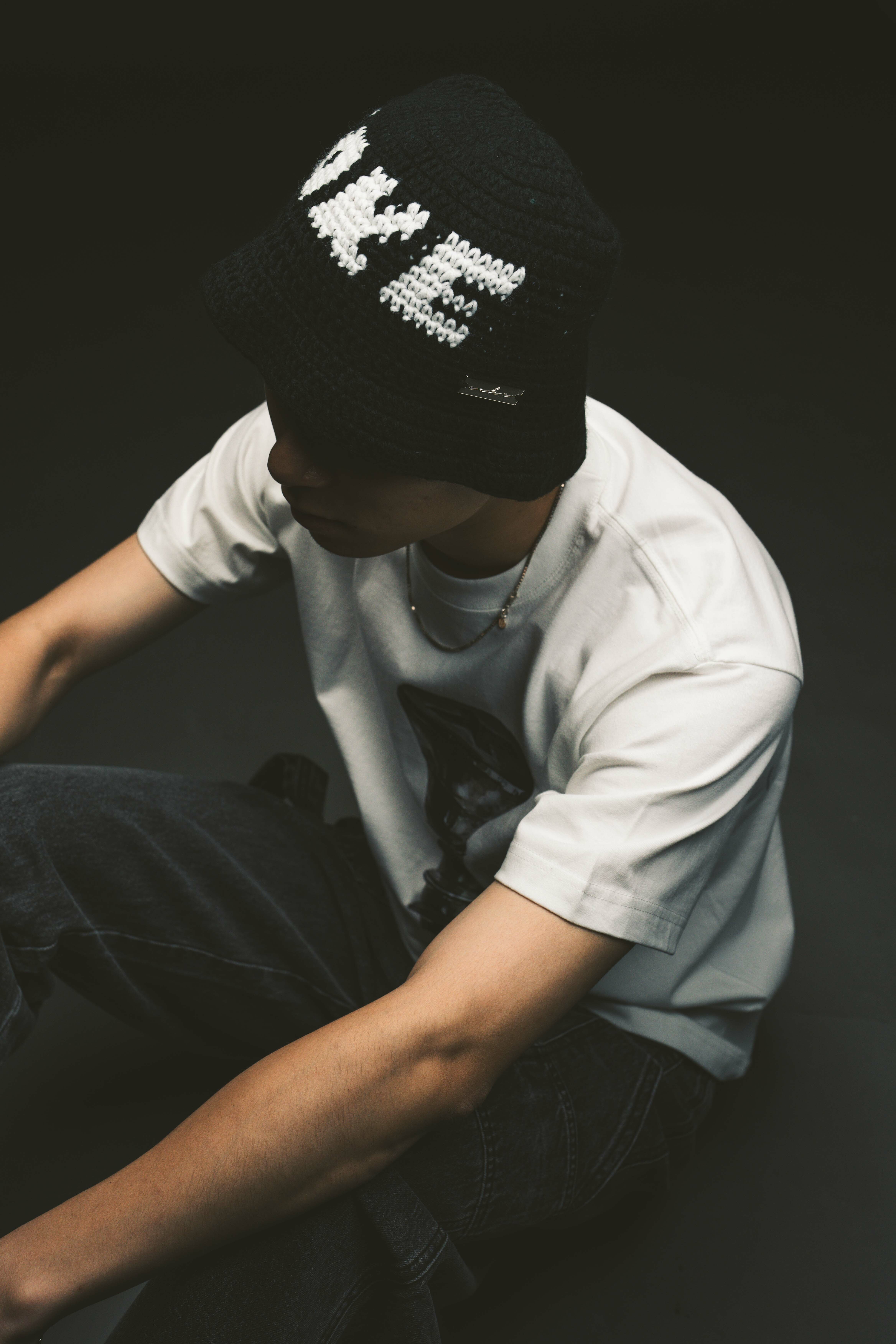 CAKE / "CAKE ASIA" x "Y.A.R.N." Handmade Knit hat - Black