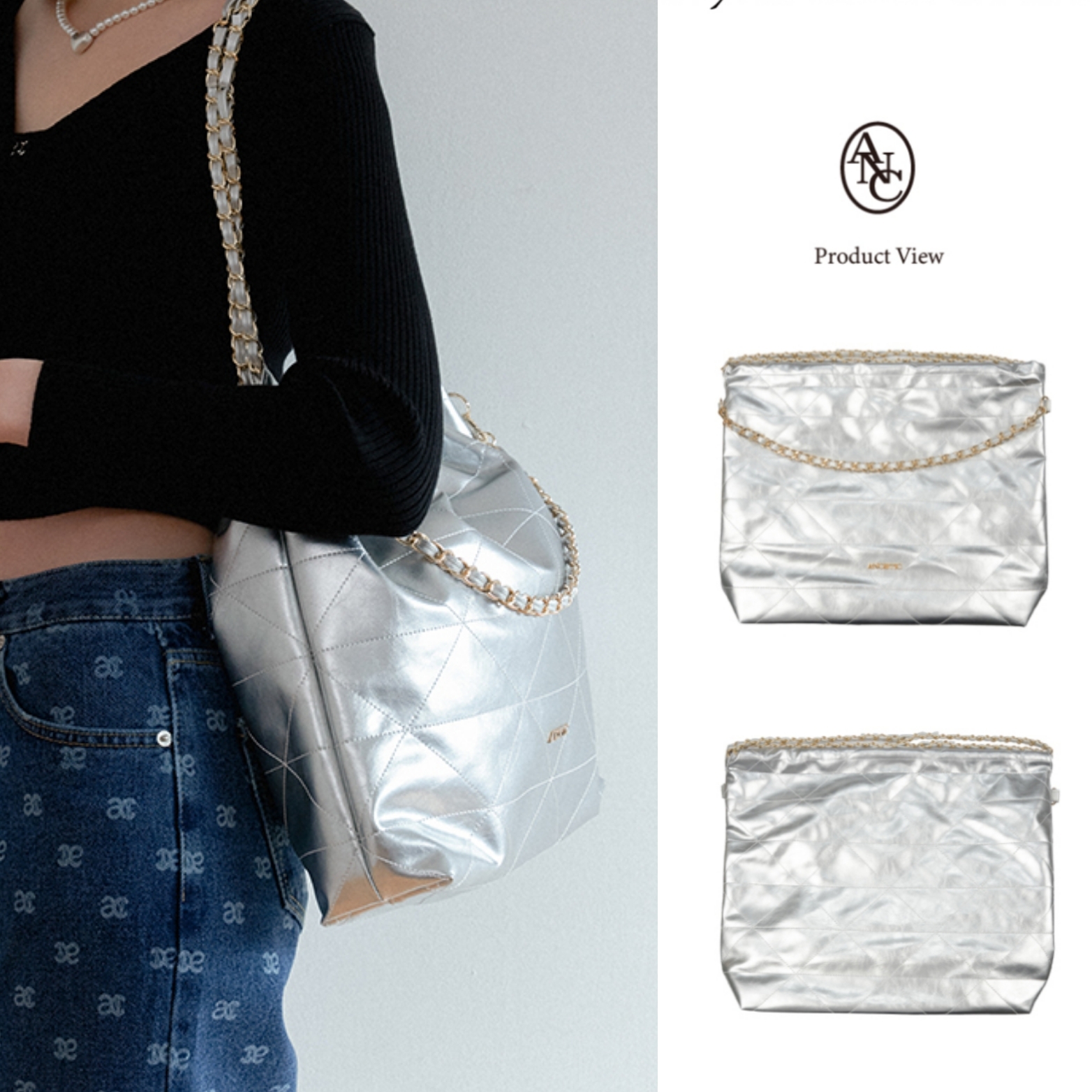 【ANOETIC】ANC DRAW CHAIN SHOULDER BAG_5COLOR MUSINSA | ANOETIC ANC DRAW CHAIN SHOULDER BAG_BLACK