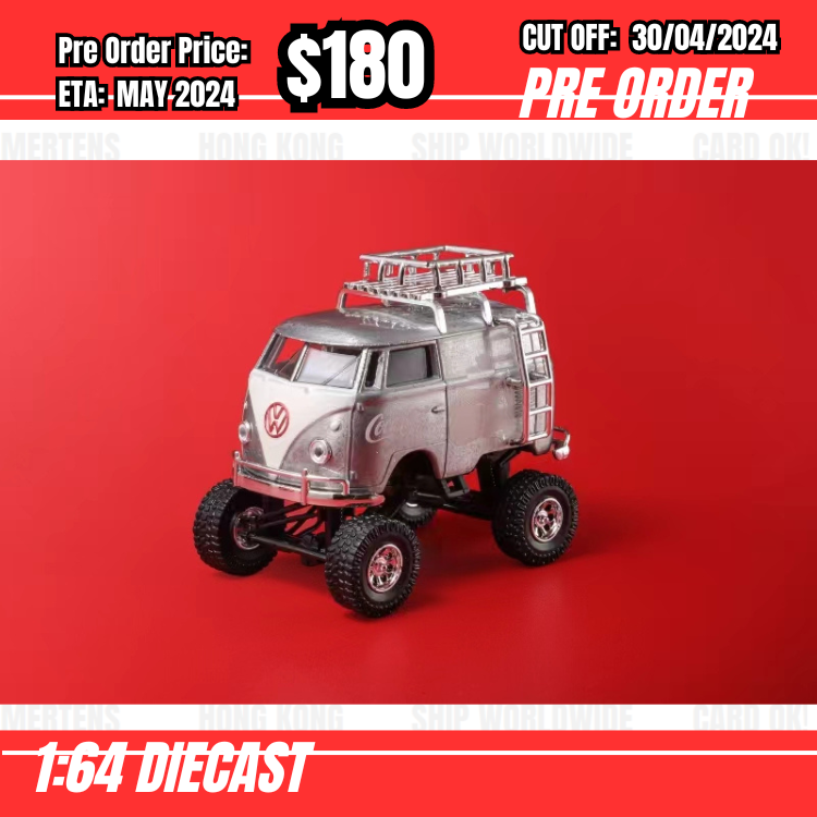 PO-$180  * HY Model * VW T1 Short Axis Big Foot Silver Coca Cola [OD28/04]