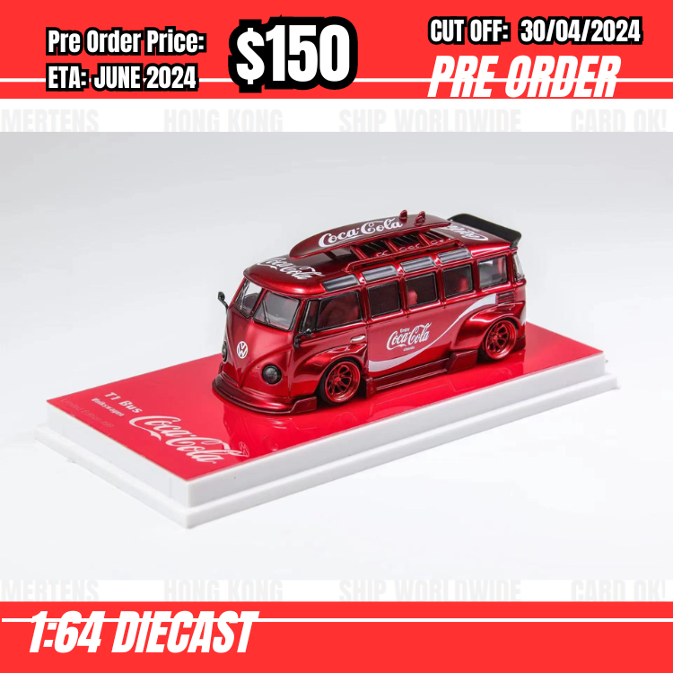 PO-$150  * Flame * 1:64 VW T1 Kombi Coca Cola [OD28/04]