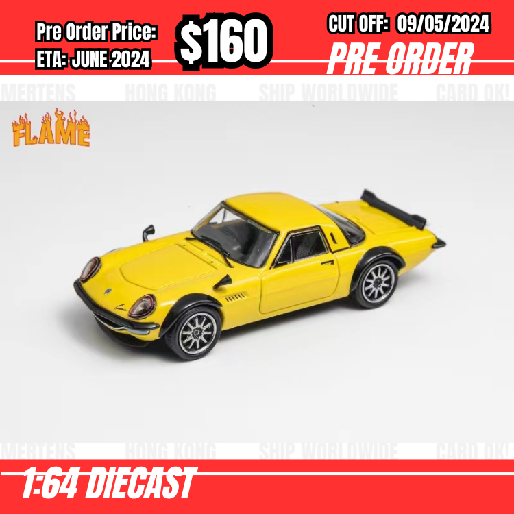 PO-$160  * Flame * 1:64 1967 Cosmo Sport L10A Coupe Yellow [OD28/04]