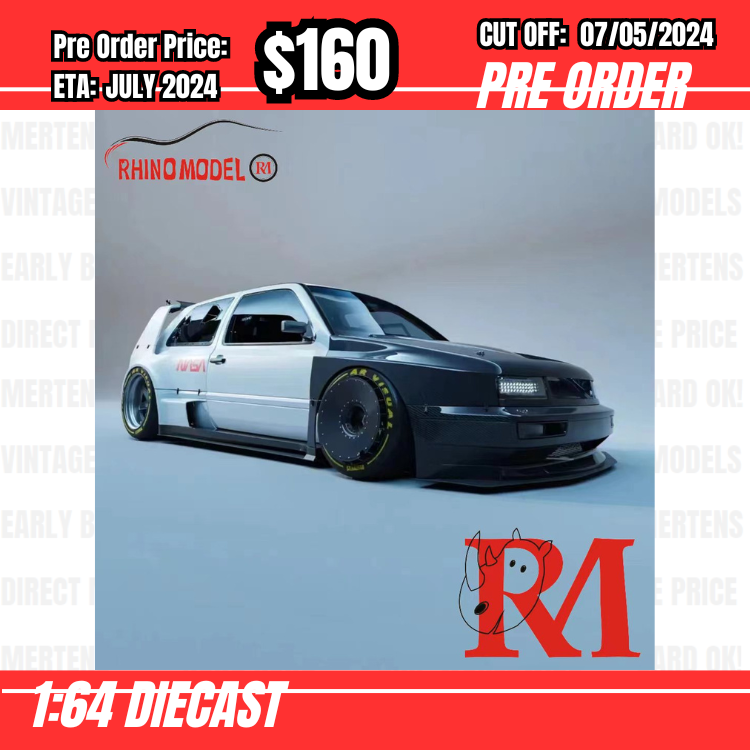 PO-$160  * Rhino Model  * 1:64 Golf MK3 NASA White [OD28/04]