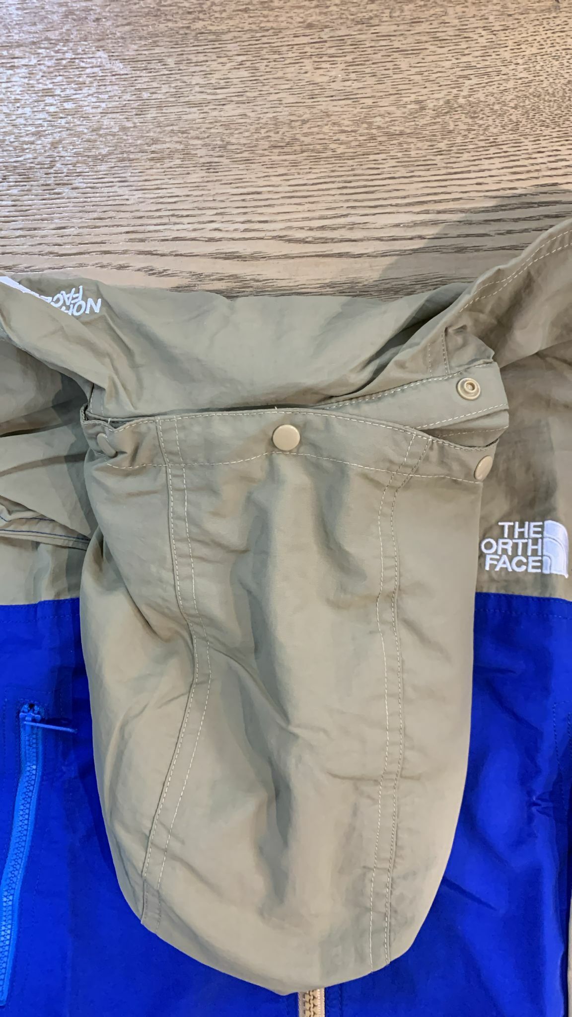 TNF 兒童拼色外套-杏拼藍色