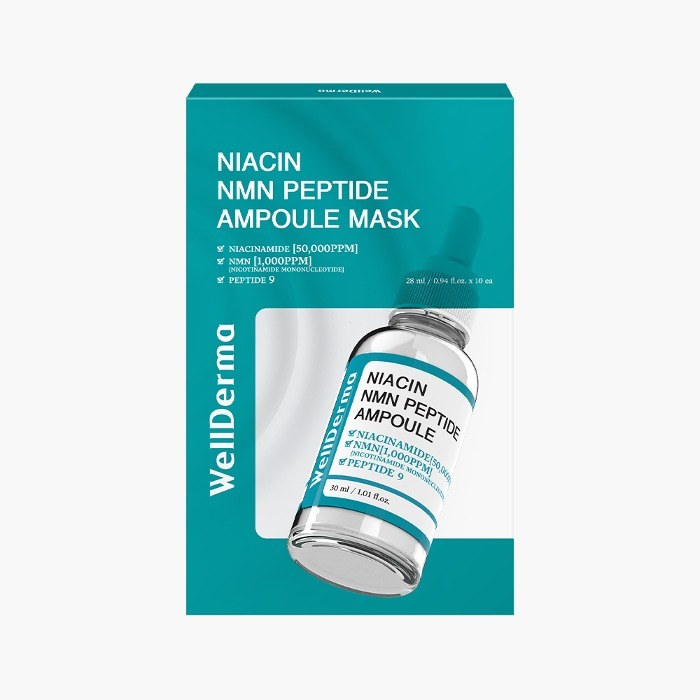 WellDerma 夢蝸菸鹼酸NMN胜肽安瓶面膜 Niacin NMN Peptide Ampoule Mask 28ml*10ea