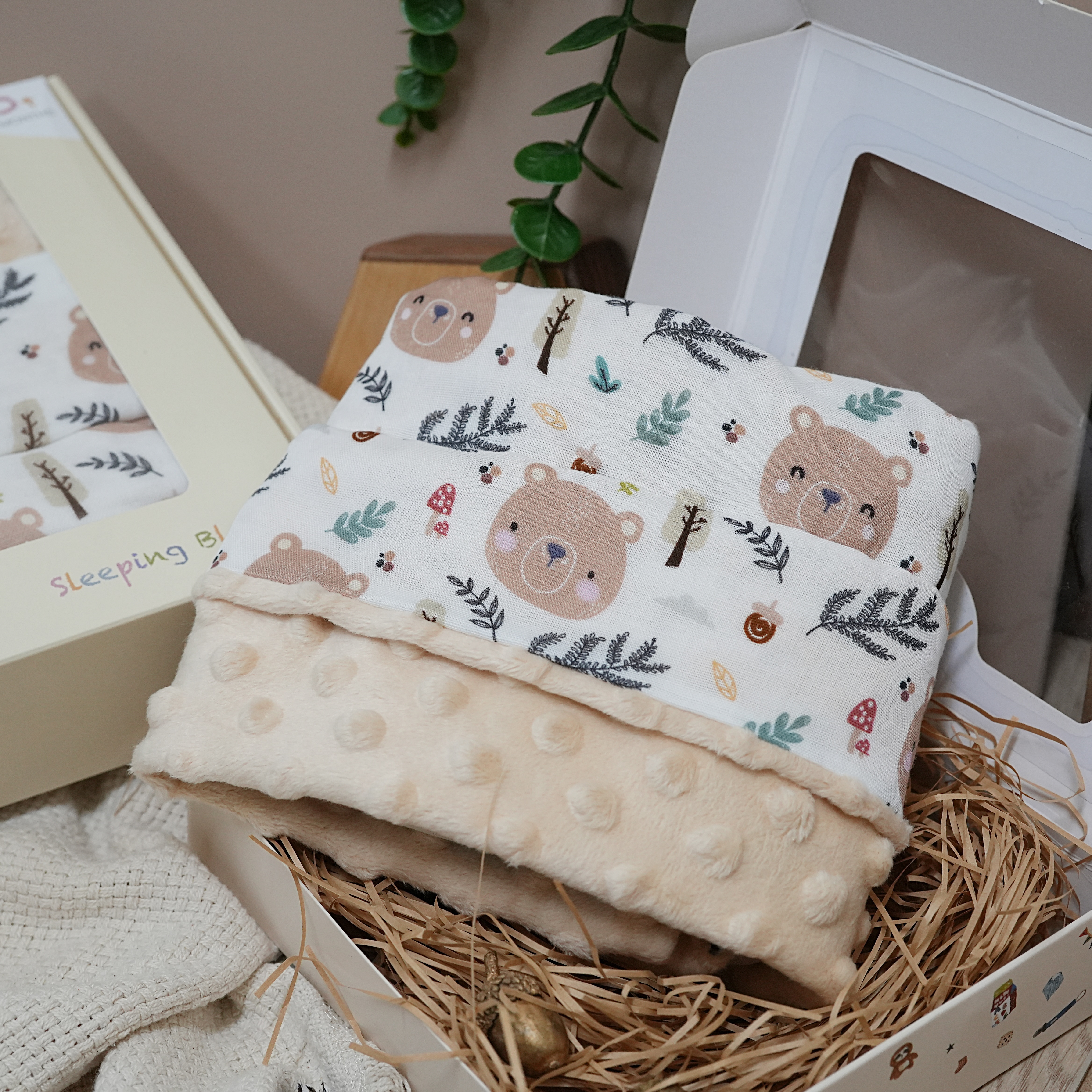 Hi Y.P store-嬰兒車蓋毯-獨家設計款-森林棕熊