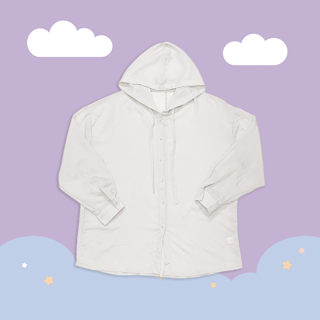 こ♡こ 糖果色素面連帽開衫