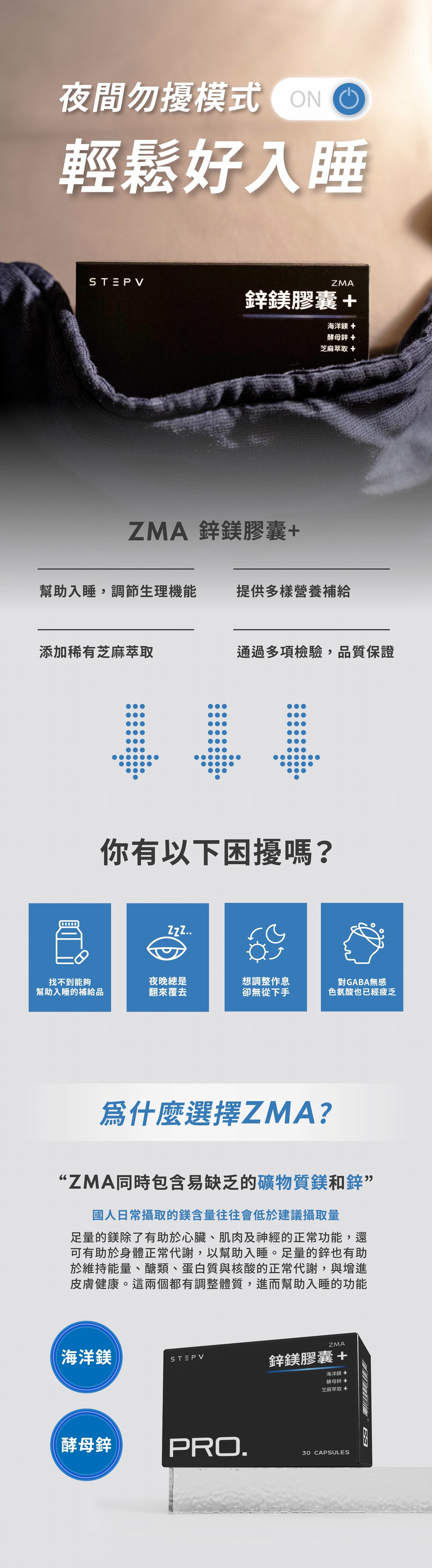 ZMA 鋅鎂膠囊,幫助你輕鬆好入睡