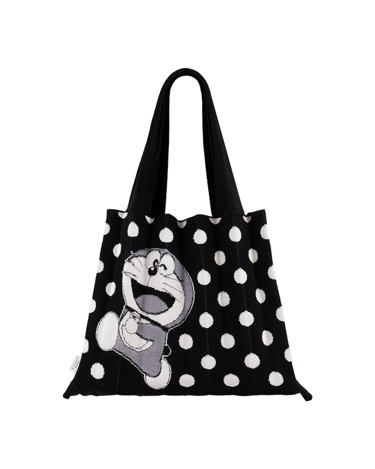 PLEATSMAMA Doraemon Edition Poddle Bag - BLACK