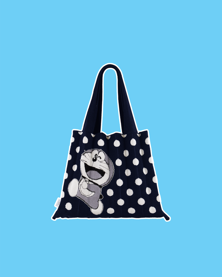 PLEATSMAMA Doraemon Edition Poddle Bag - NAVY