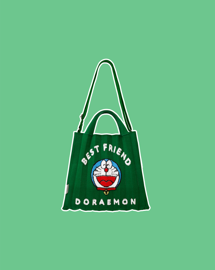 PLEATSMAMA Doraemon Edition 2WAY Cross Bag - GREEN