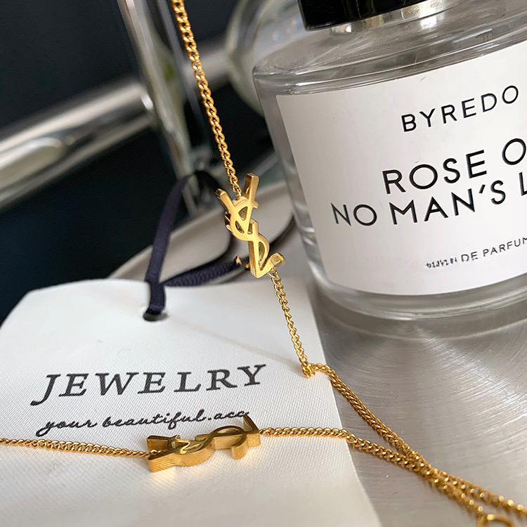 14k低奢小YSL字母翻玩細項鍊