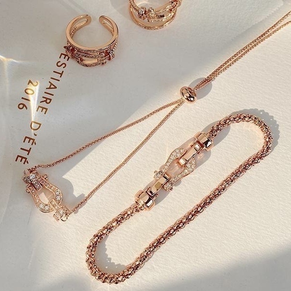 低奢馬蹄釦 溫柔鑲鑽玫瑰金全系列