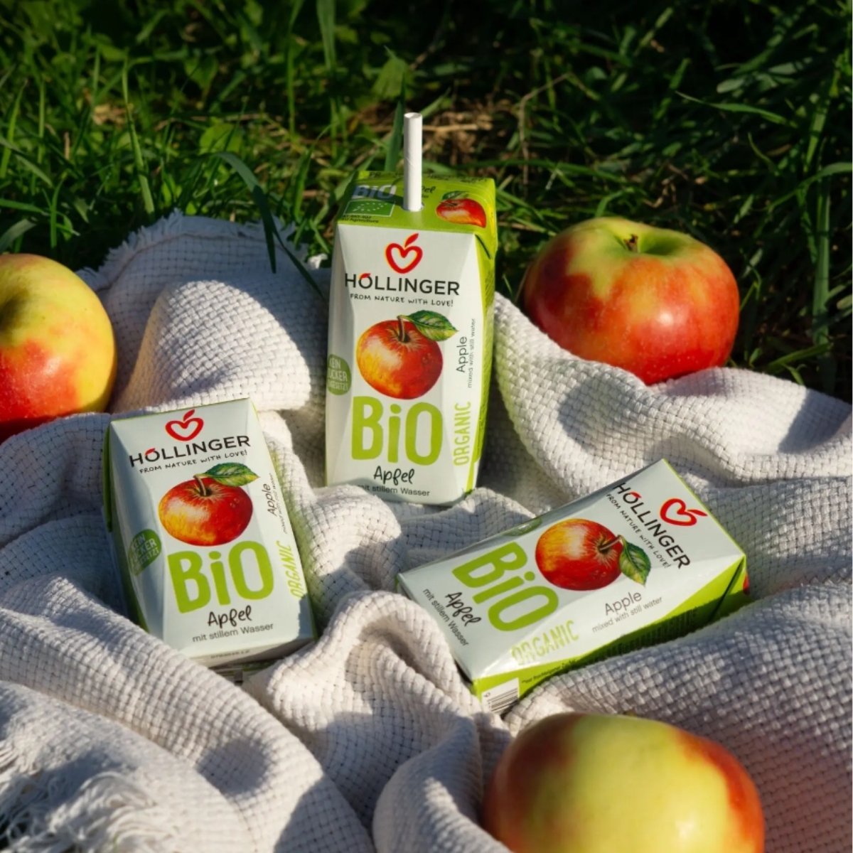 Hollinger - 有機無添加糖少甜兒童萍果汁, 200毫升, 環保紙吸管,全素