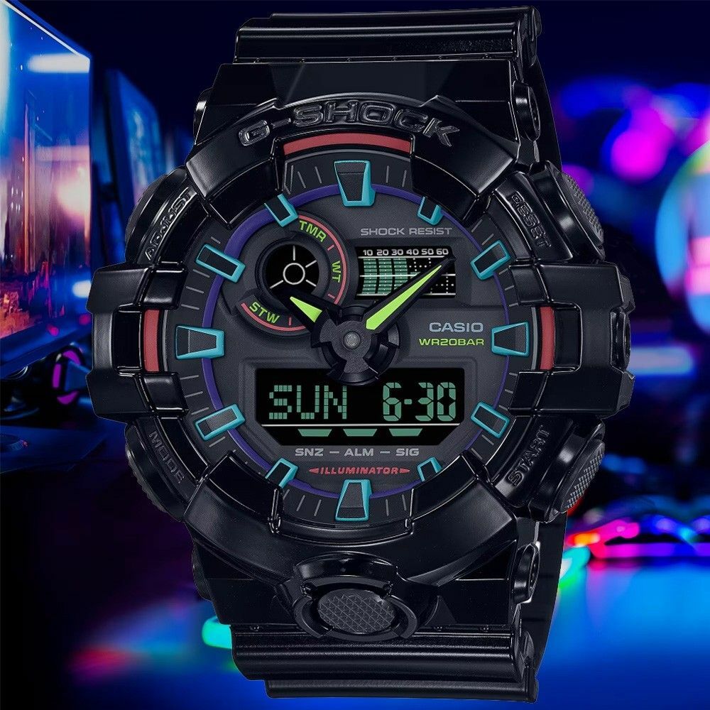Casio G-Shock GA-700RGB-1A 手錶  (香港行貨)
