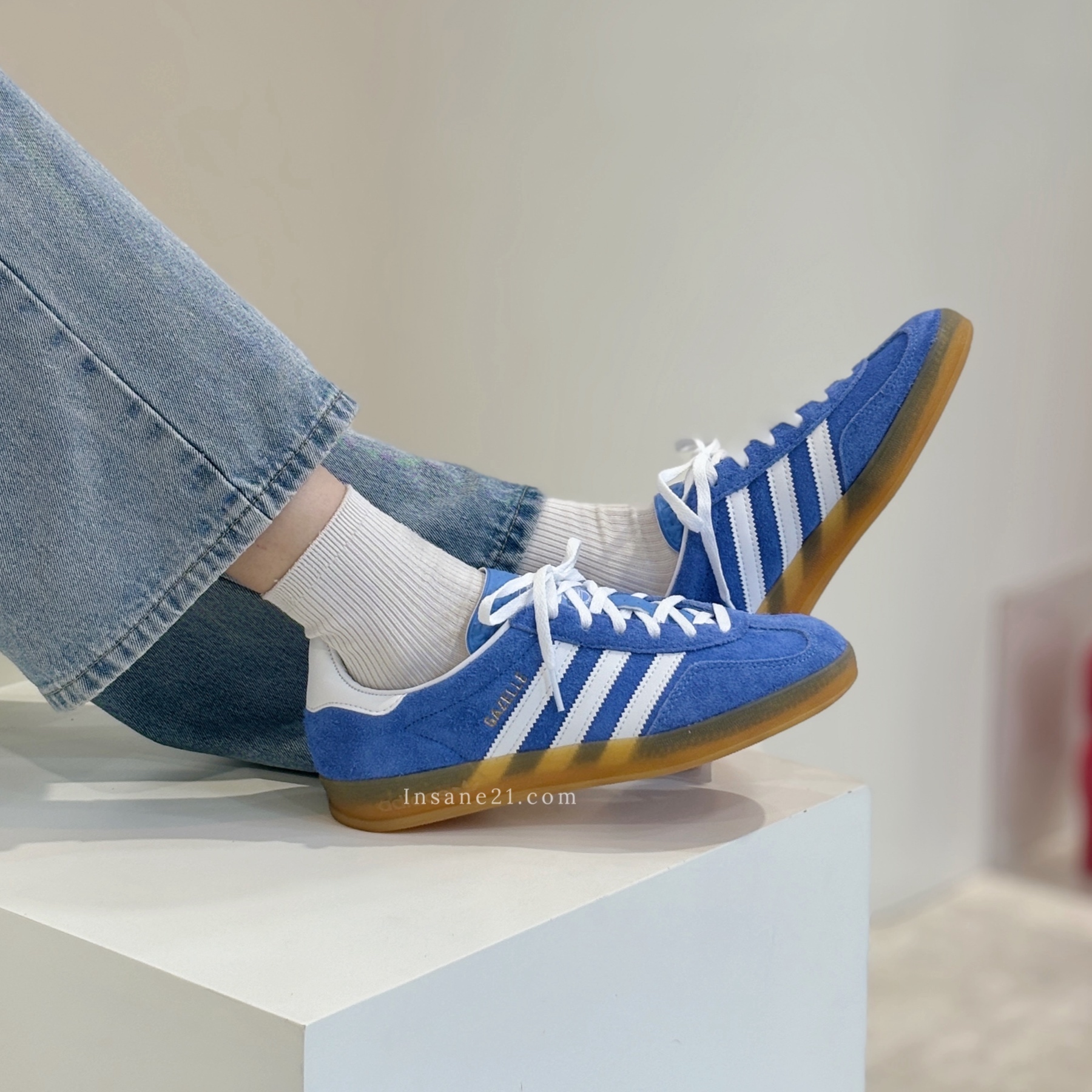 ADIDAS GAZELLE INDOOR 麂皮 藍色 休閒 女鞋 HQ8717