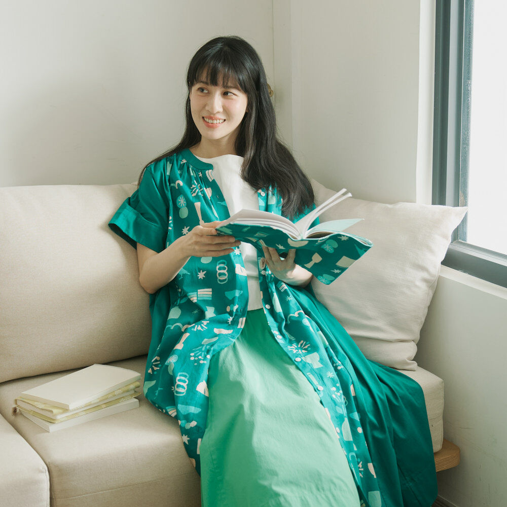 無領襯衫罩衫洋裝/閒暇時光/常磐松/山羌閱覽室