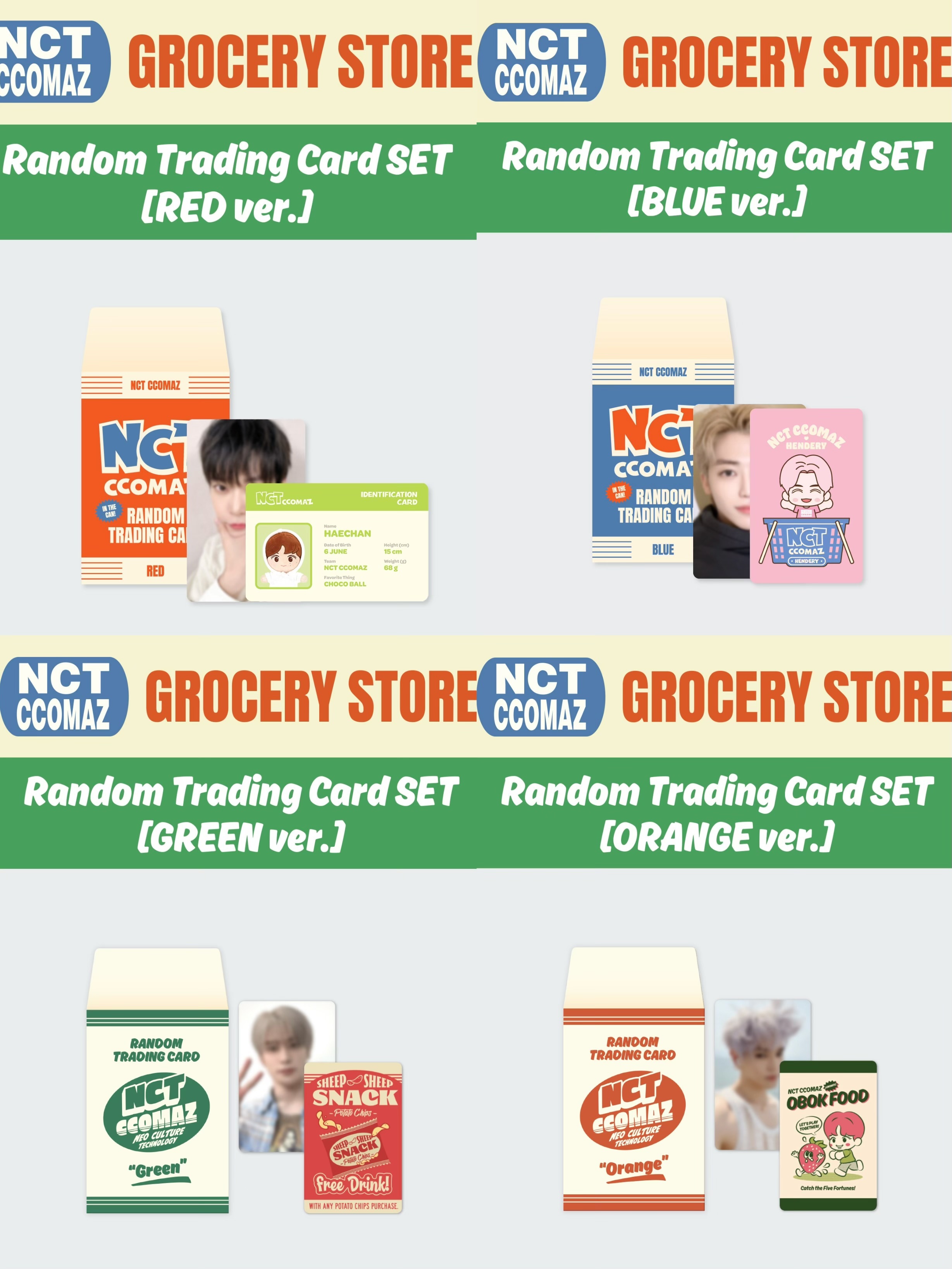 NCT CCOMAZ GROCERY STORE RANDOM TRADING CARD SET