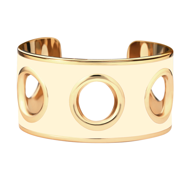 1BU0407-184 [BANGLEUP] Eyelet Cuff Bracelet Sand White #BUP19-EYE-MAI03 (EU)