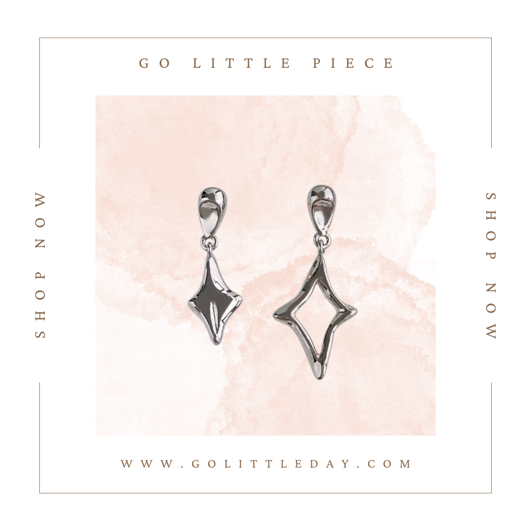 Go Little Piece 韓國 輕奢設計 925銀針星星四芒星耳環 | 日常百搭 (逢星期日截單後14-21個工作天發貨) - 135