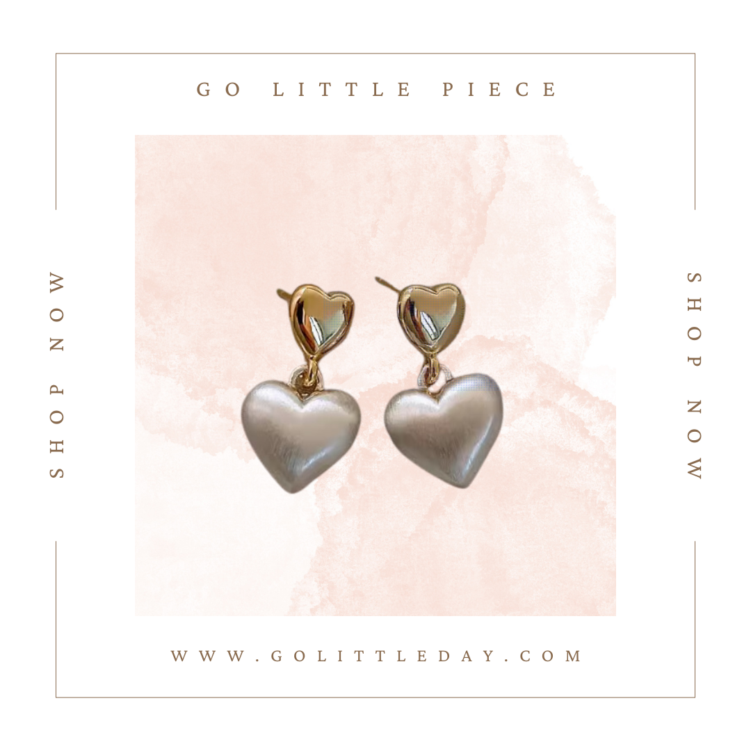 Go Little Piece 韓國 輕奢設計 雙愛心耳環 | 高級感設計 (逢星期日截單後14-21個工作天發貨) - 137