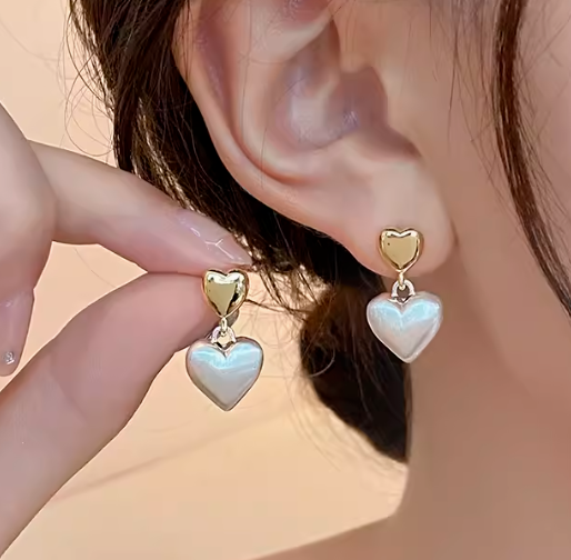 Go Little Piece 韓國 輕奢設計 雙愛心耳環 | 高級感設計 (逢星期日截單後14-21個工作天發貨) - 137